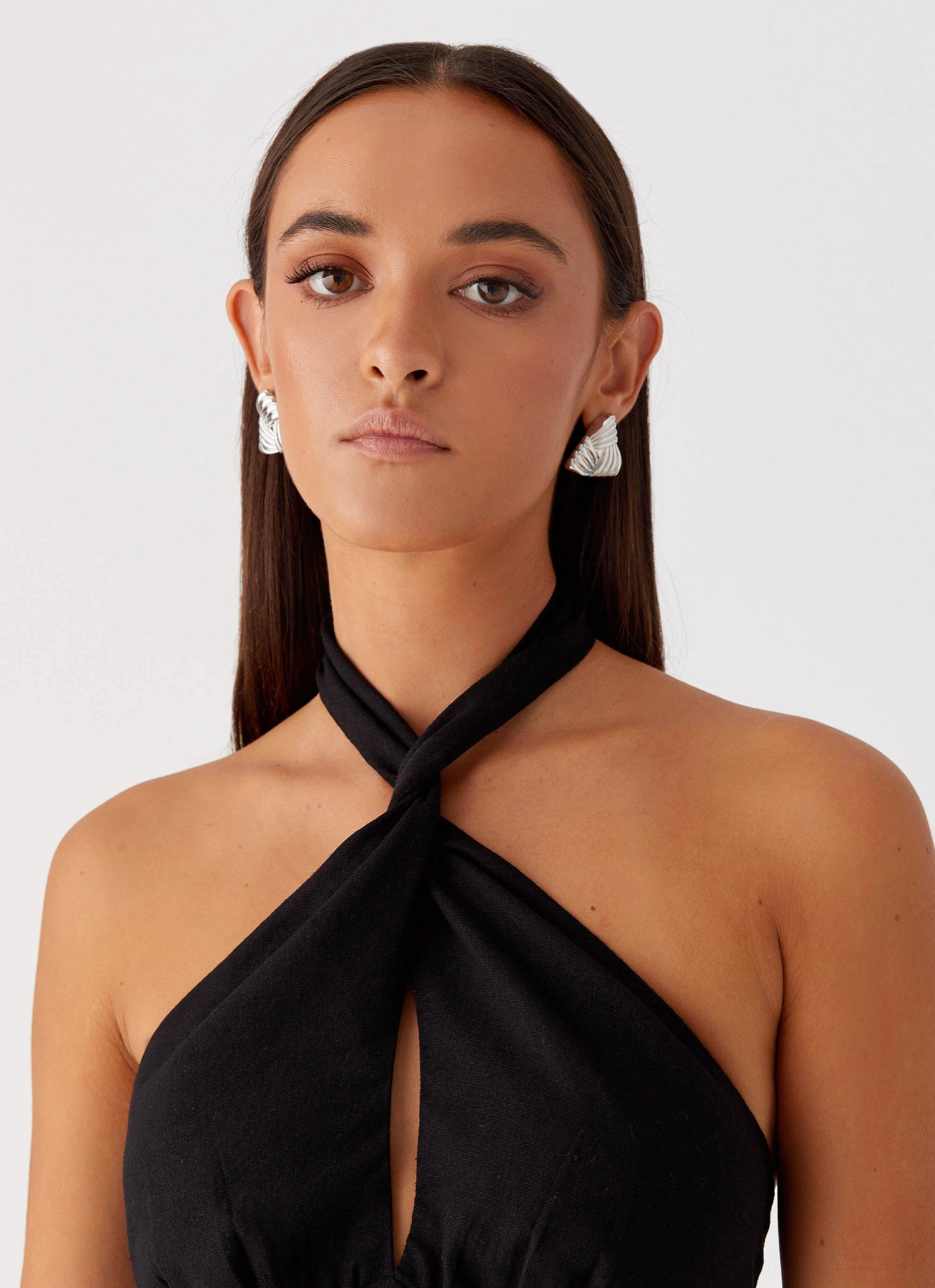 Office Cool Sabine Linen Mini Dress - Black