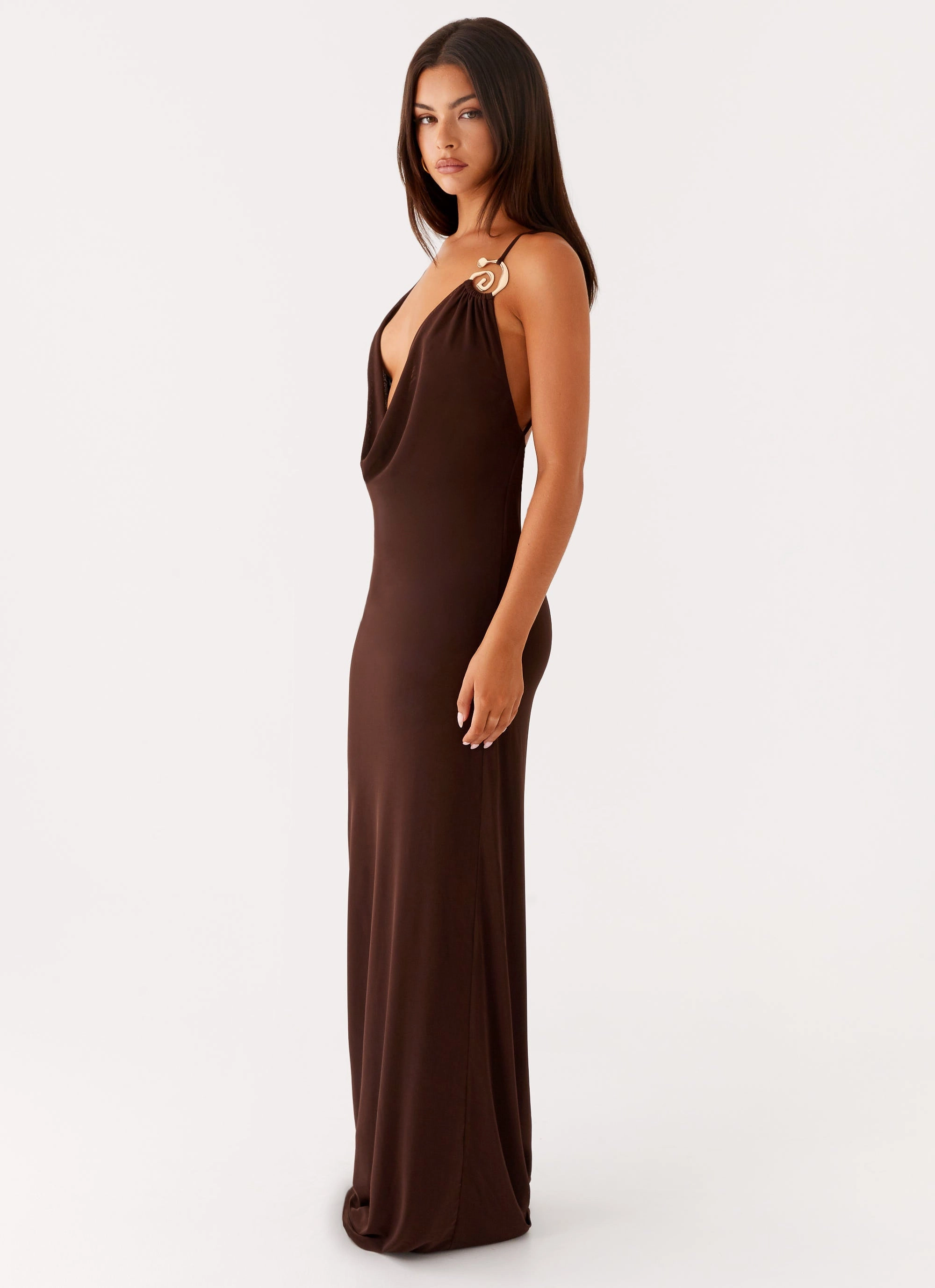 Grace Flow Game Player Maxi Dress - Chocolate