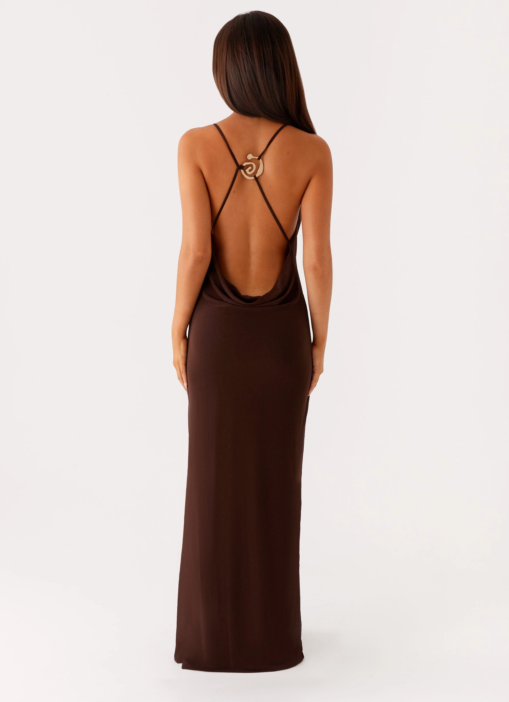 Game Player Maxi Dress - Chocolate Machine-washable