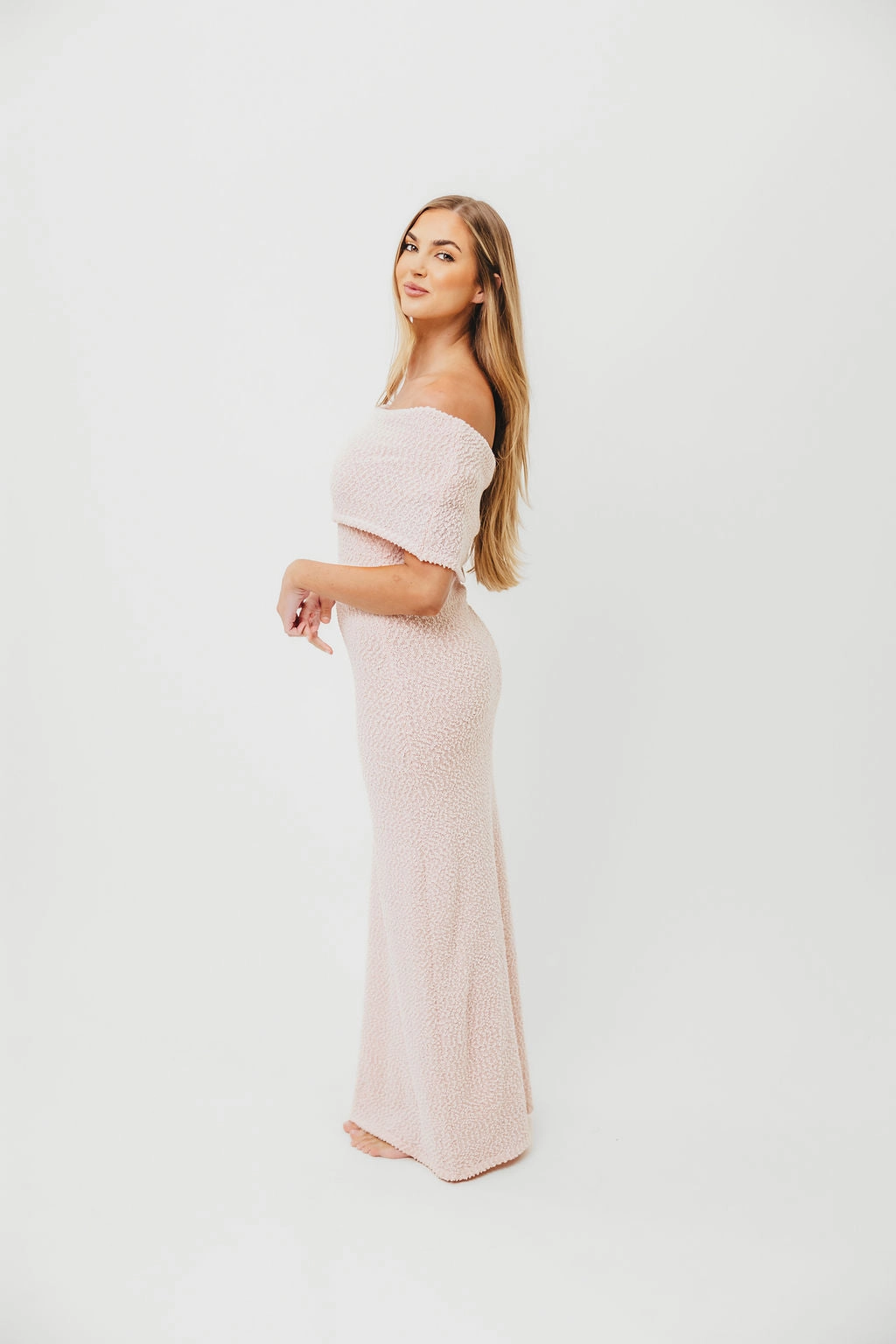 Brit Maxi Dress in Dusty Pink - Bump Friendly Insulating-Lining