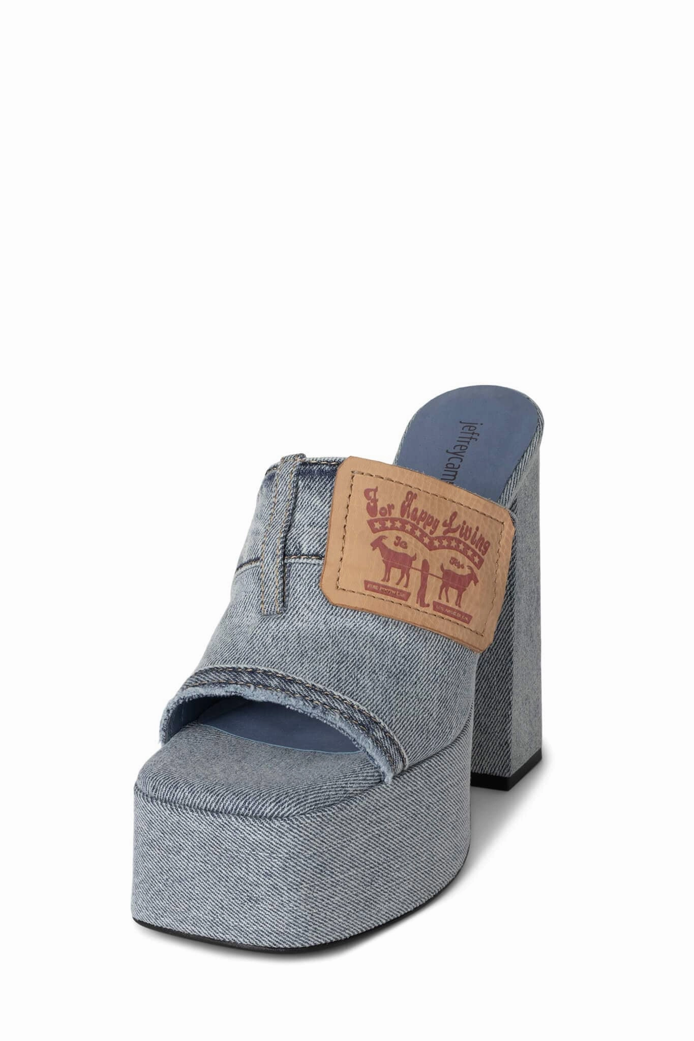 Canvas sole Jeffrey Campbell Backpocket Light Blue Denim Platform Sandal