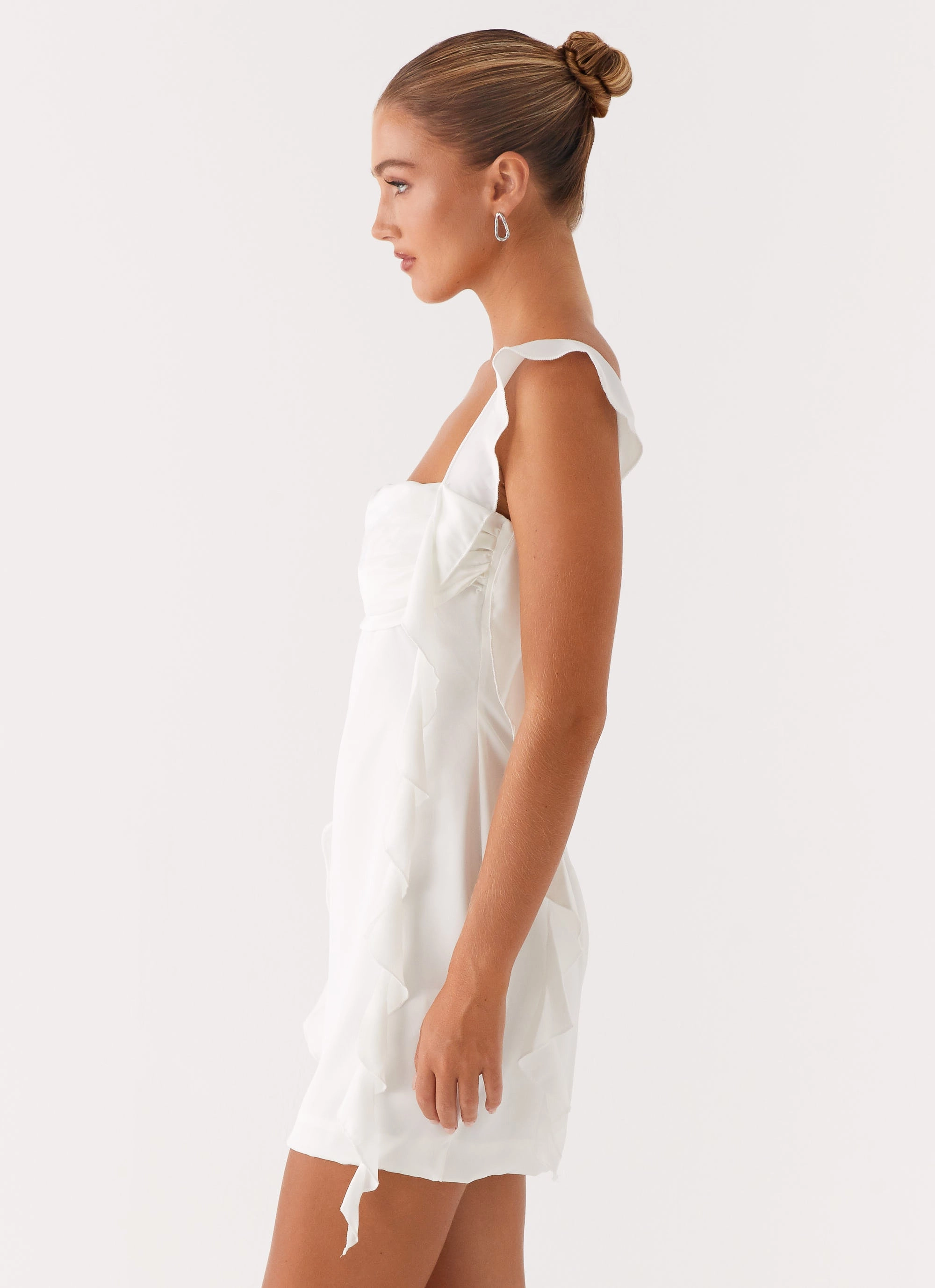 Beckham Mini Dress - White Chill Comfort V-Neck