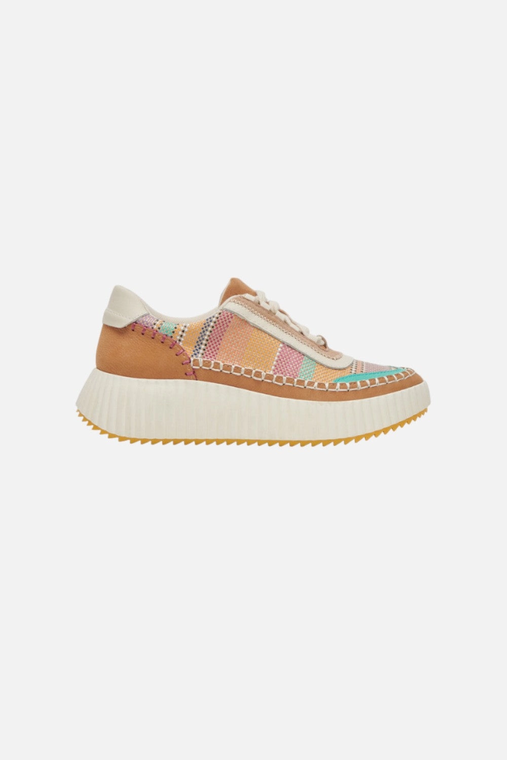 Dolce Vita Dolen Sneakers in Tan Multi Raffia Ergonomic Lasting