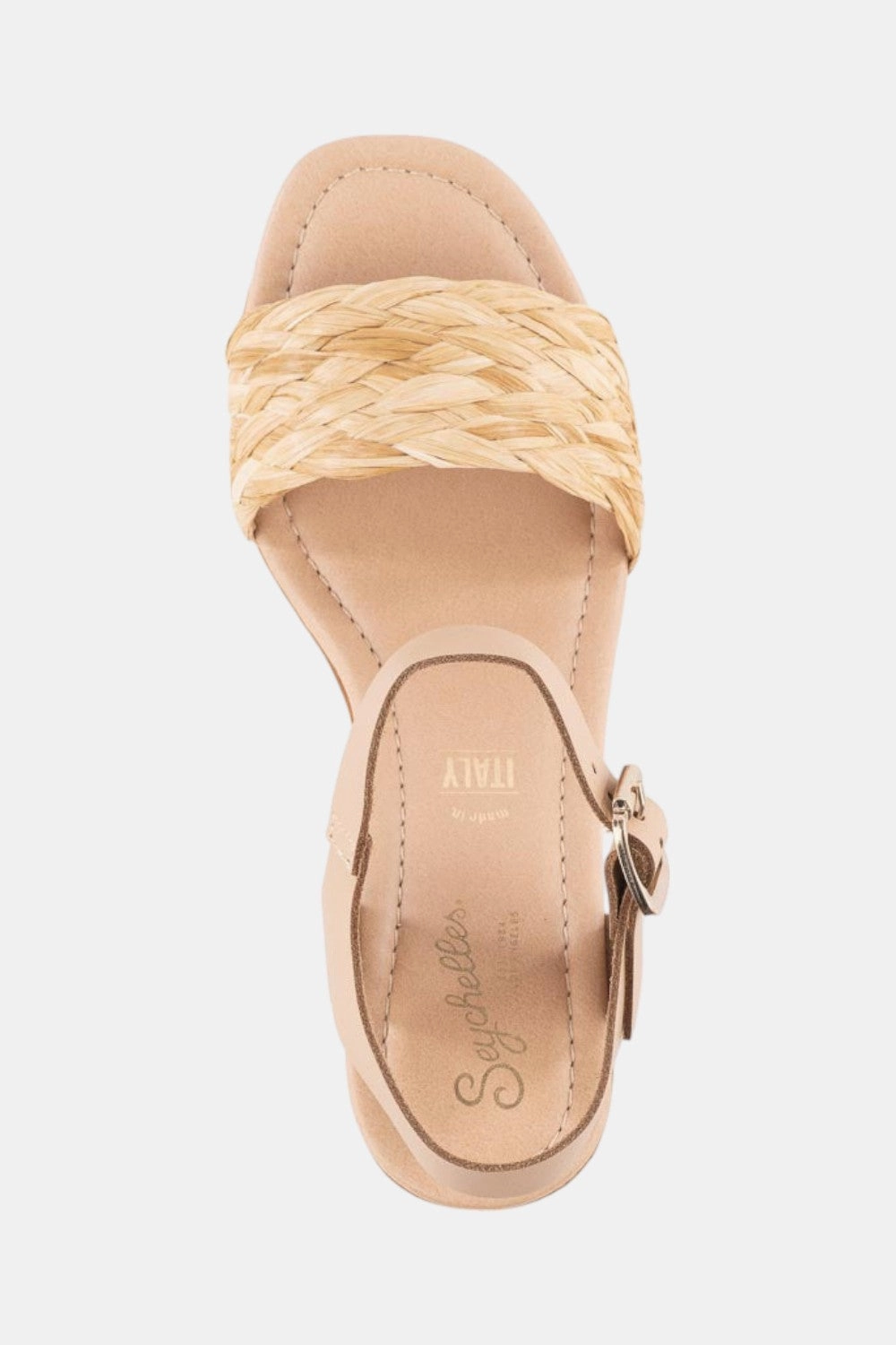 Effortless Fit Sandals Streamlined Shape Seychelles Manila Sandal in Natural Raffia