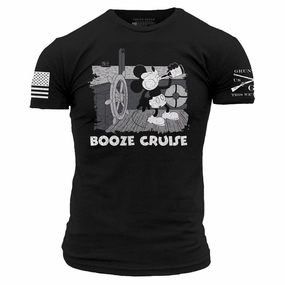 Casual and cool Basic Layering Booze Cruise T-Shirt - Black