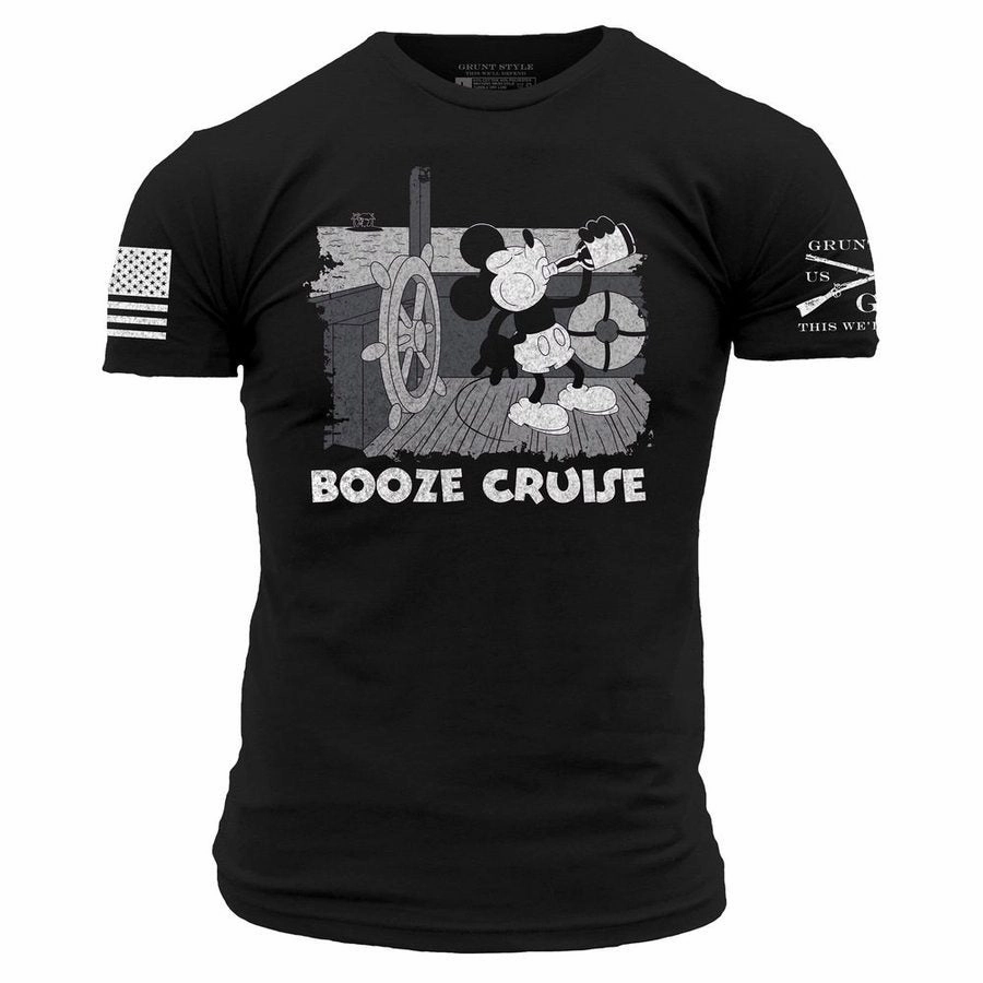 Casual and cool Basic Layering Booze Cruise T-Shirt - Black