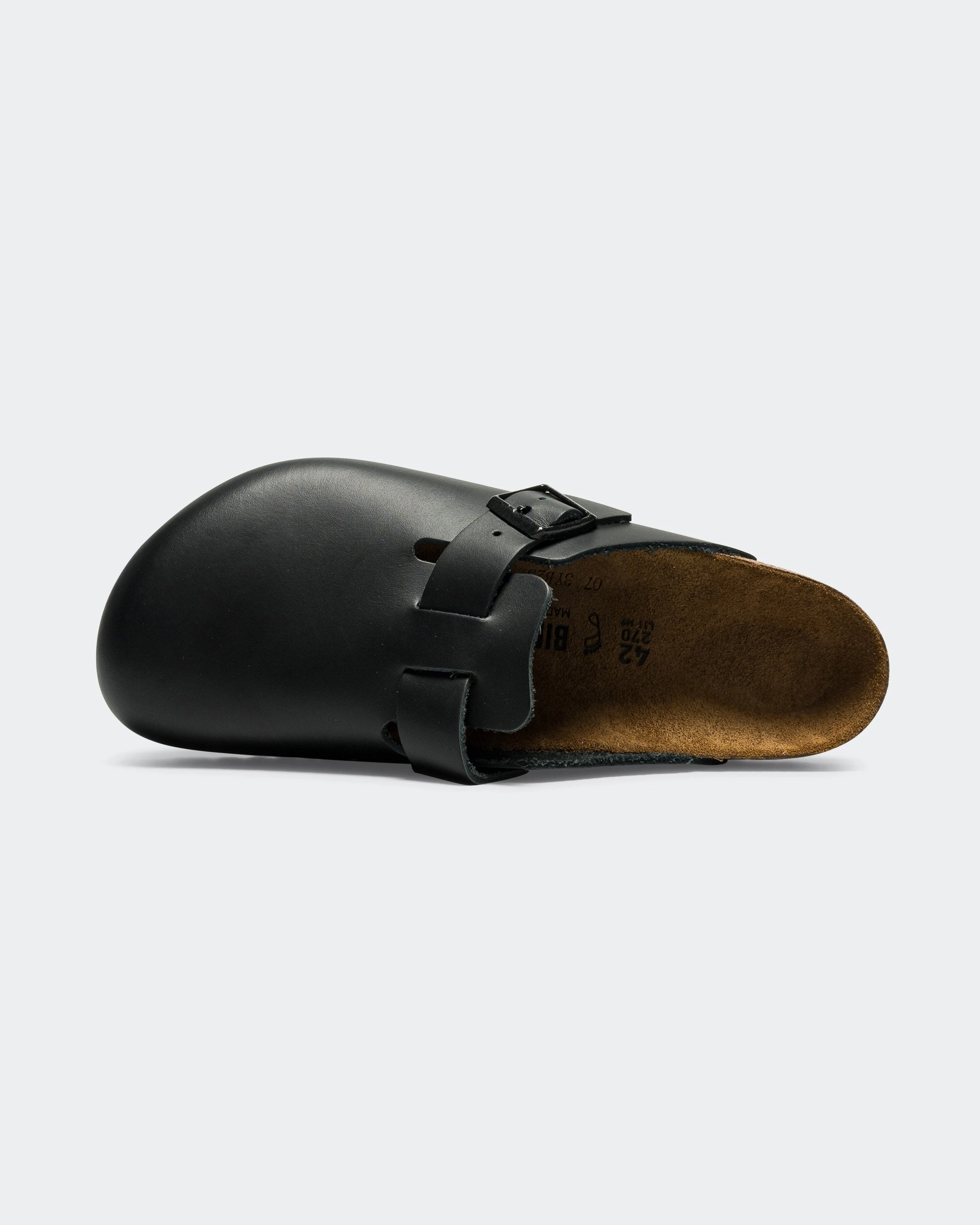 Boston - Black Smooth Leather Anti Slip