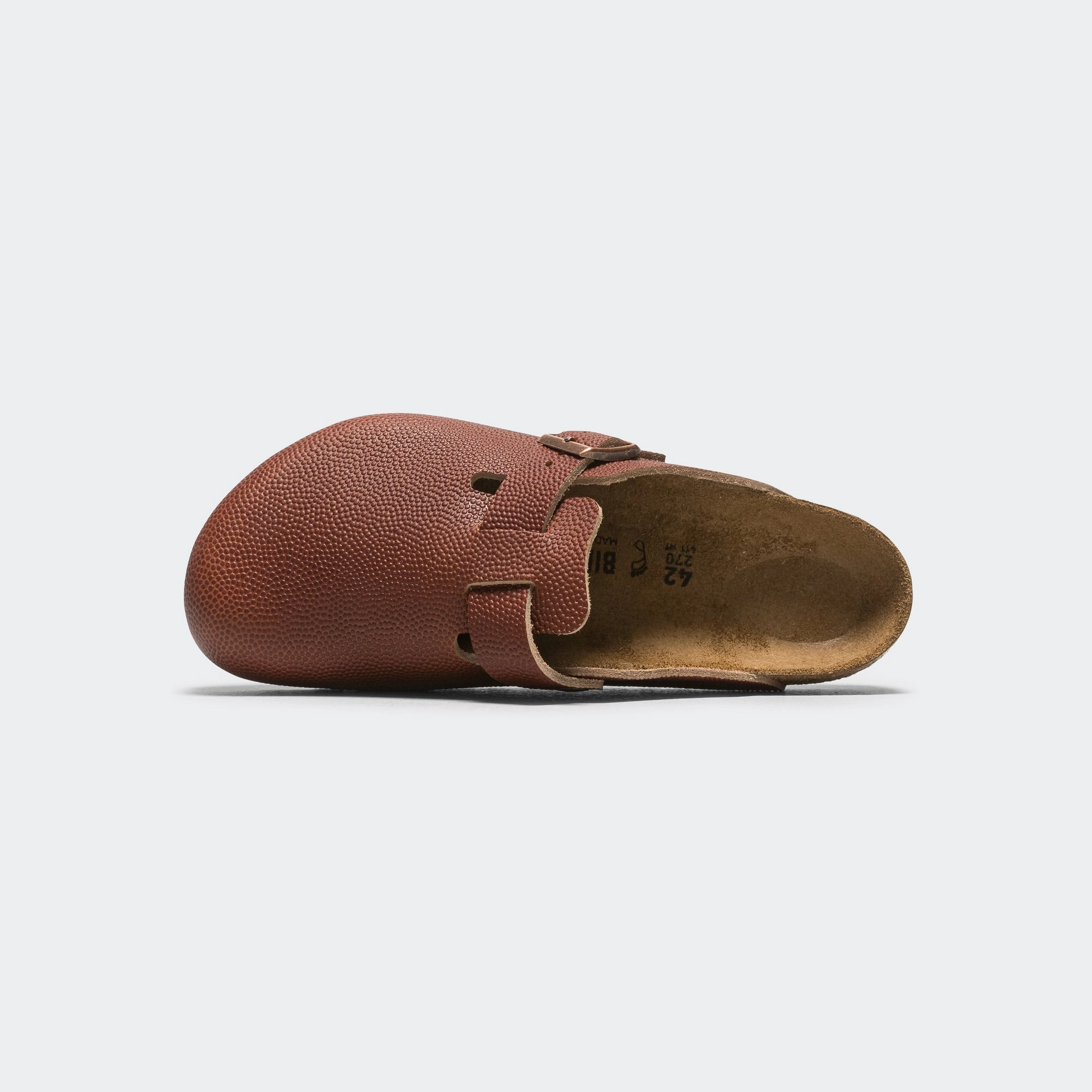 Boston - Ginger Brown Embossed Natural Leather Comfortable Support Comfy Travel Flats
