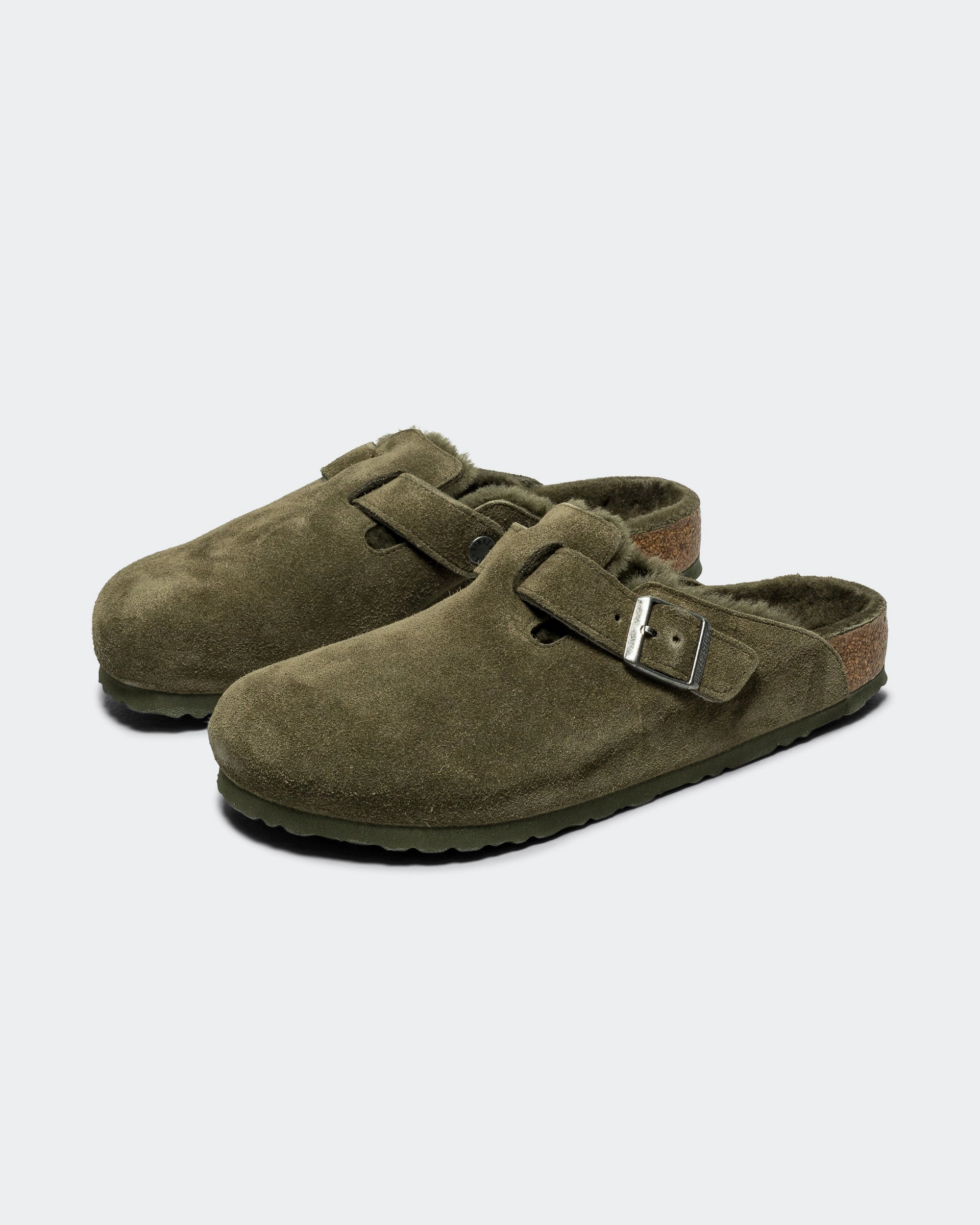 Boston - Thyme Suede Leather/Shearling Secure fit