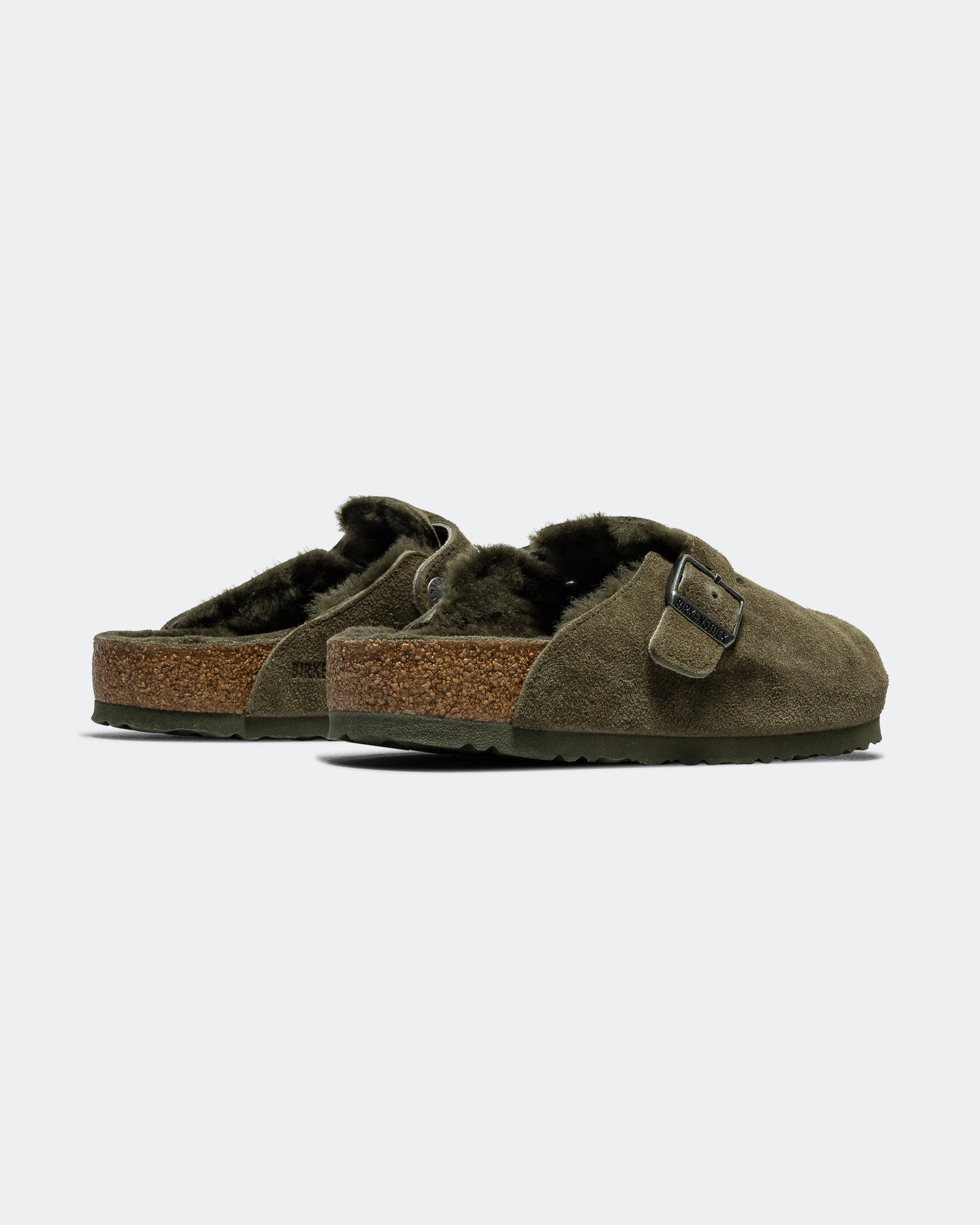 Boston - Thyme Suede Leather/Shearling Orthopedic Design Breathable Travel Sandals
