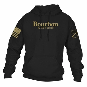 Porcupine like Bourbon Makes It Better Hoodie - Black