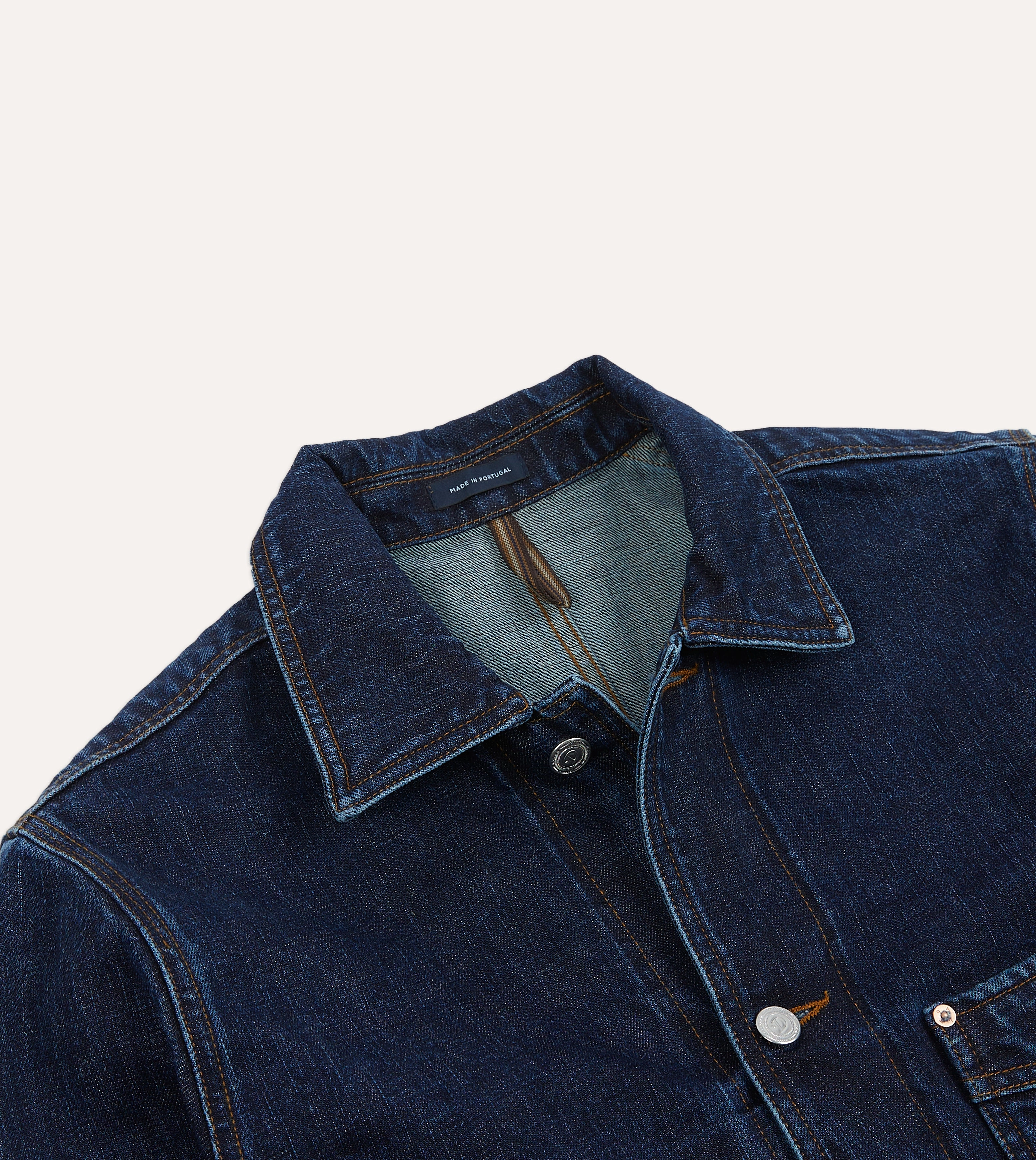 Stone Wash Selvedge Denim Five-Pocket Chore Jacket Gallery