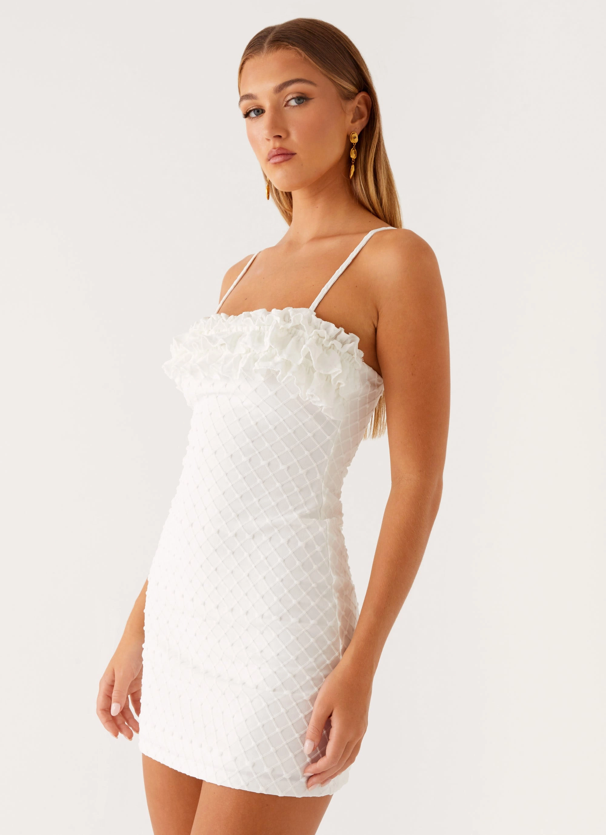 Bowden Mini Dress - Ivory Clear Blush
