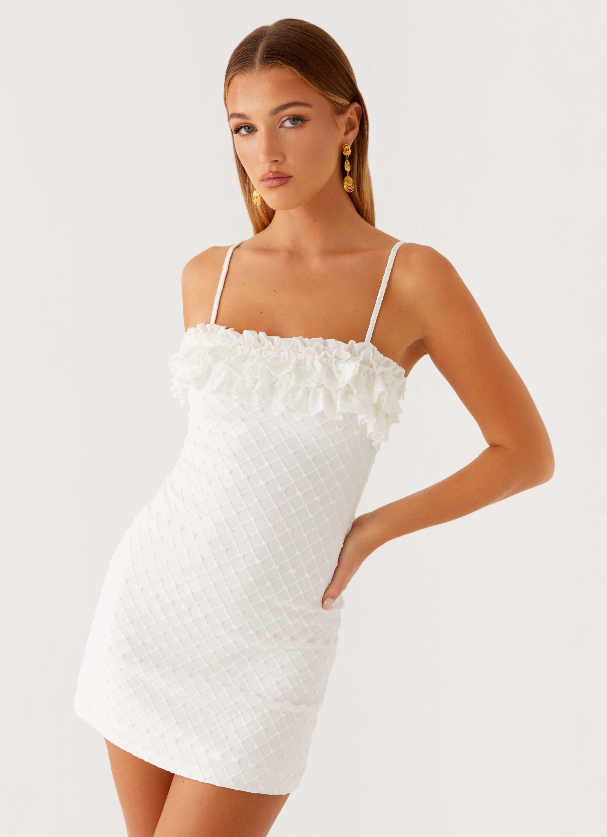 Bowden Mini Dress - Ivory Brunch Outfit