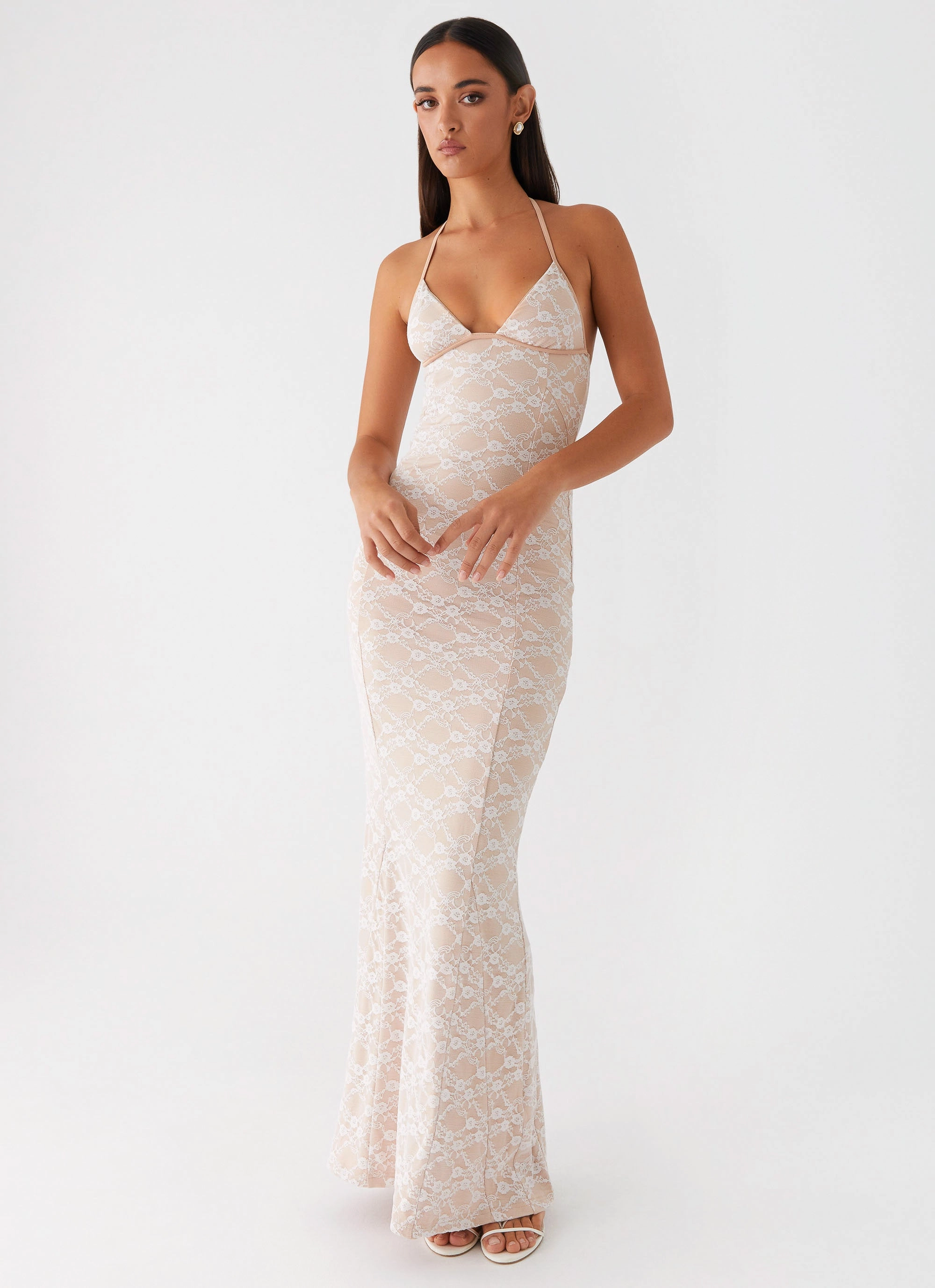Jolina Lace Maxi Dress - White Easy Vibe