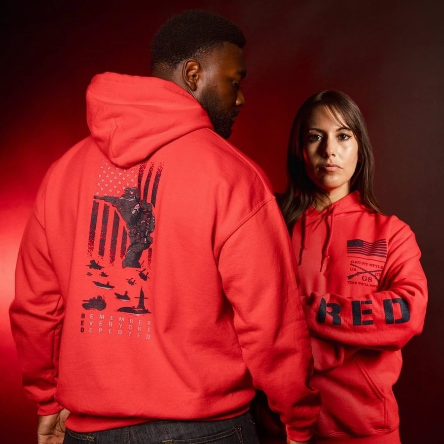 RED Friday Hoodie - Red Street Scene