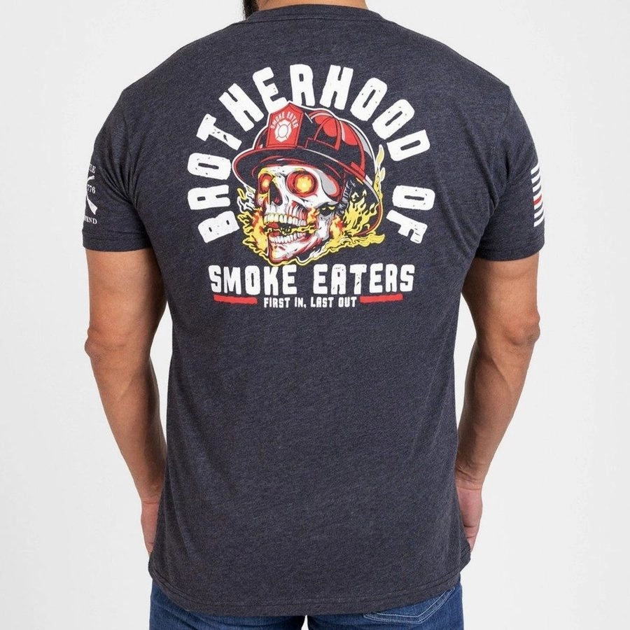 Flexible Design Versatile Look Smoke Eaters T-Shirt - Charcoal