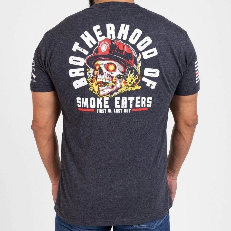 Effortless Vibe Fashionable Layer Smoke Eaters T-Shirt - Charcoal