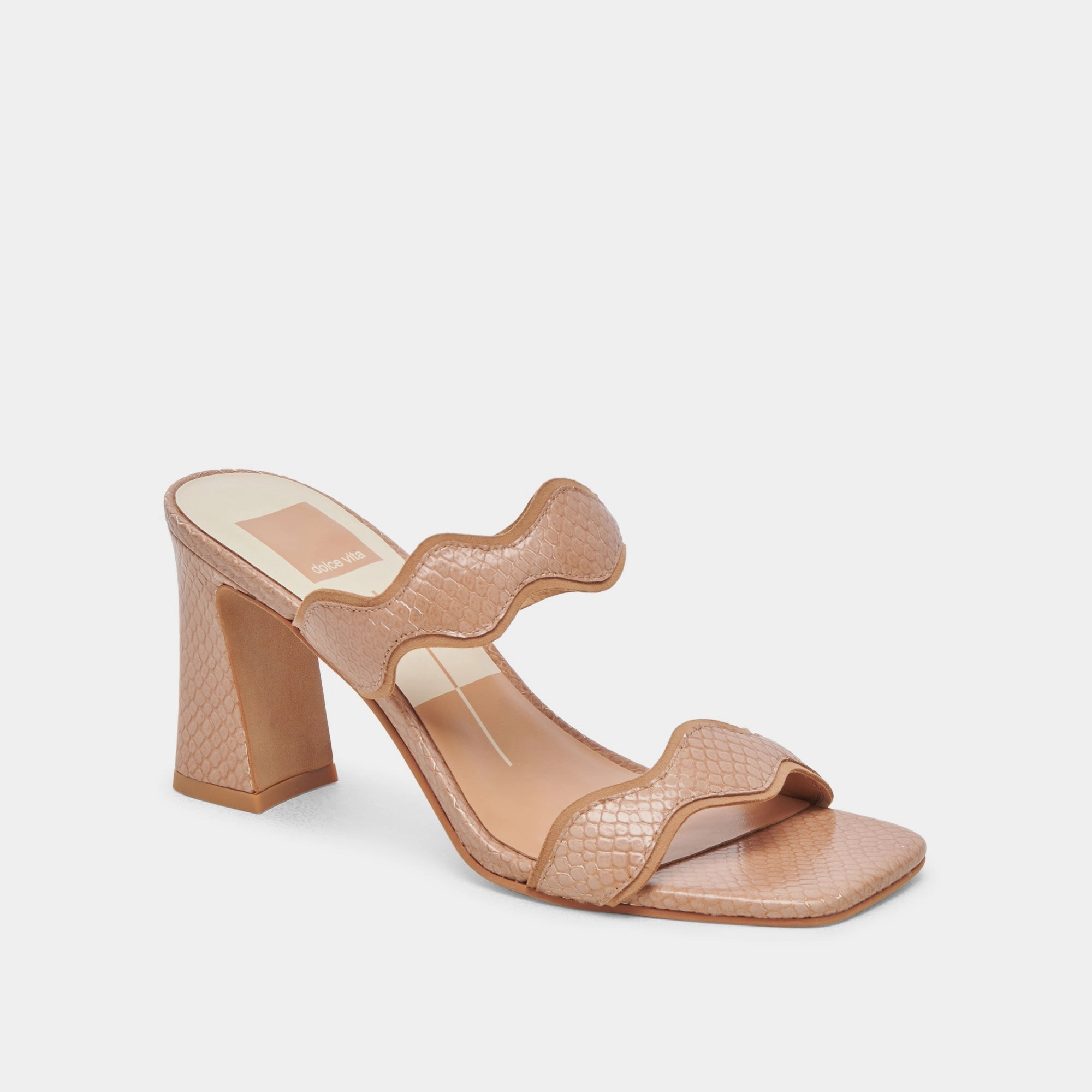 Comfortable Platform Heels Responsive Dolce Vita Ilva Heels in Toffee Embossed Leather