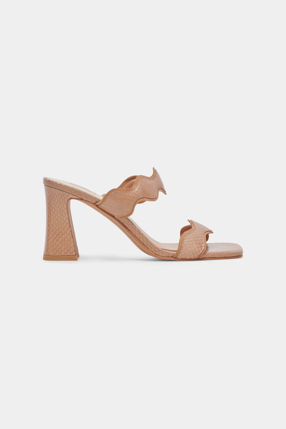 Breathable mesh Dolce Vita Ilva Heels in Toffee Embossed Leather