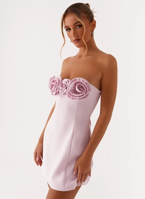 Patsie Strapless Mini Dress - Pink Delicate Finish