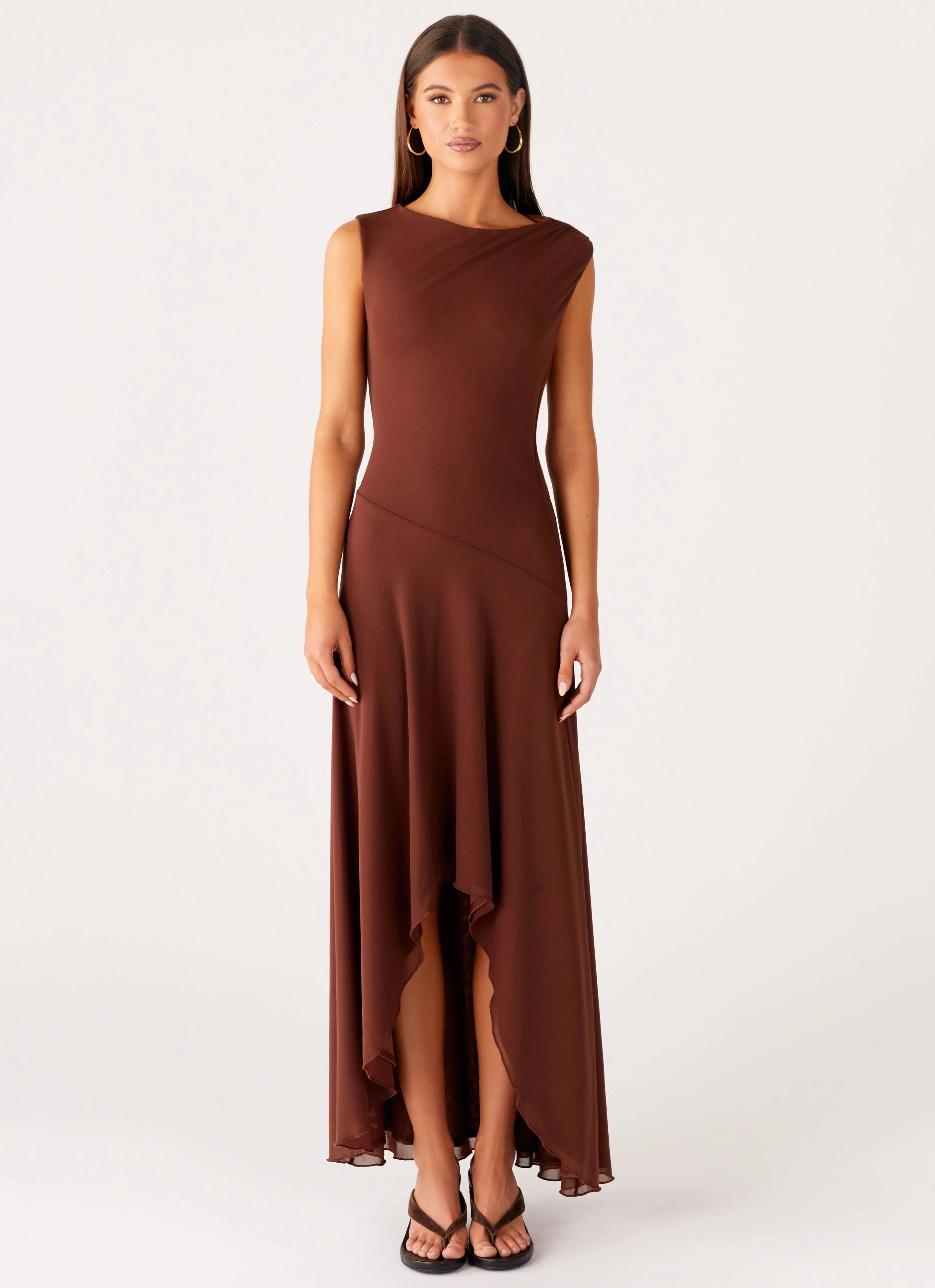 Danika Maxi Dress - Chocolate Classic Edge High-Fashion