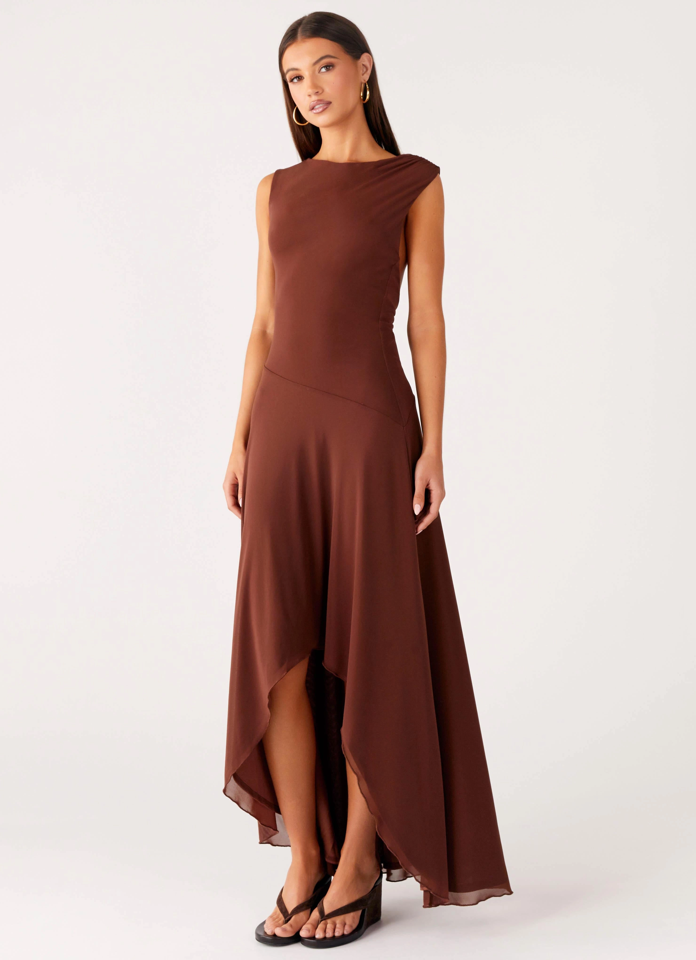 Chill Design Comfortable Style Danika Maxi Dress - Chocolate