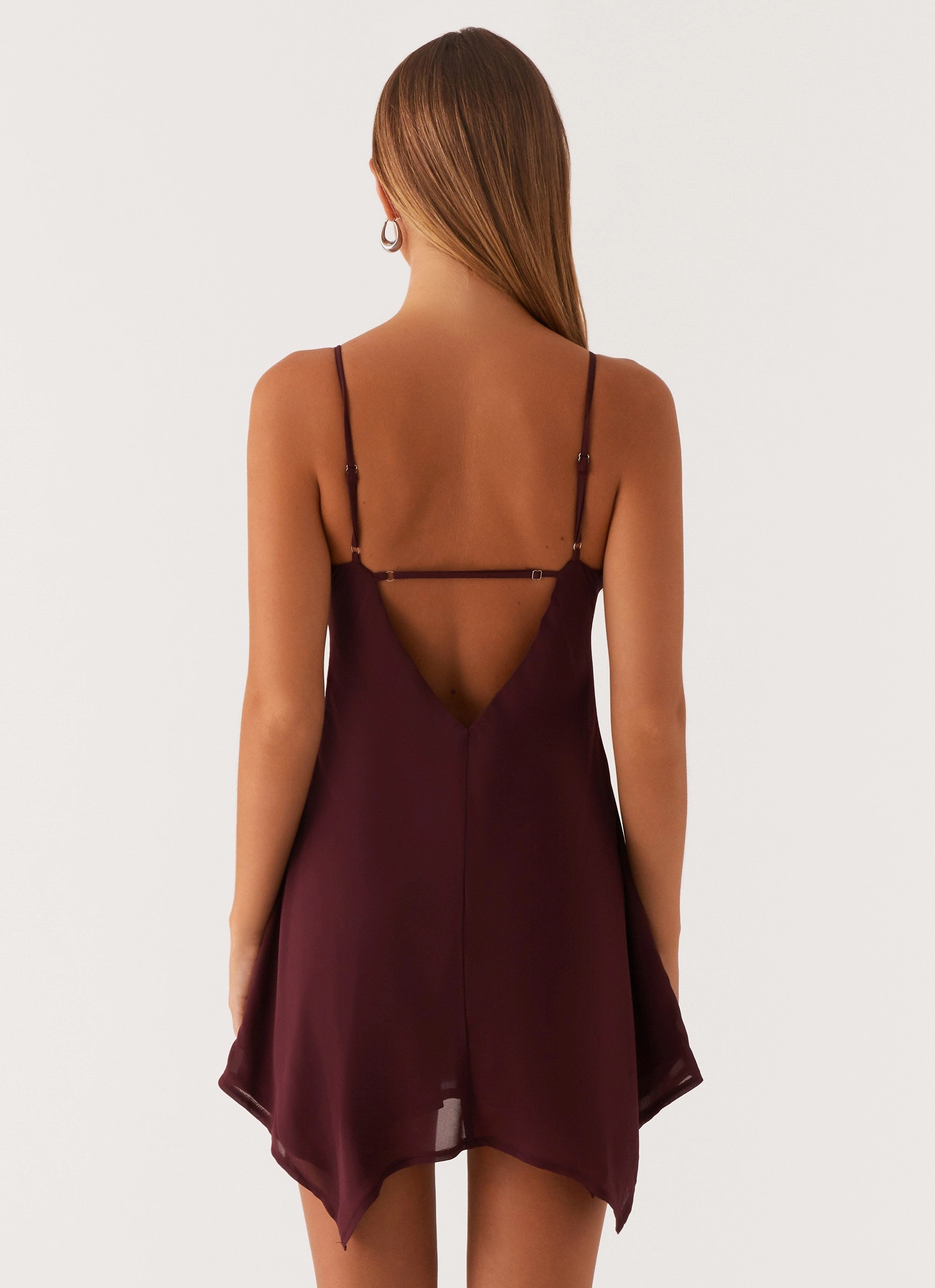 Lounge Ready Power Soft Briella Chiffon Mini Dress - Mulberry