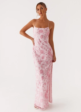 Bright Lights Beaded Maxi Dress - Pink Casual Edge