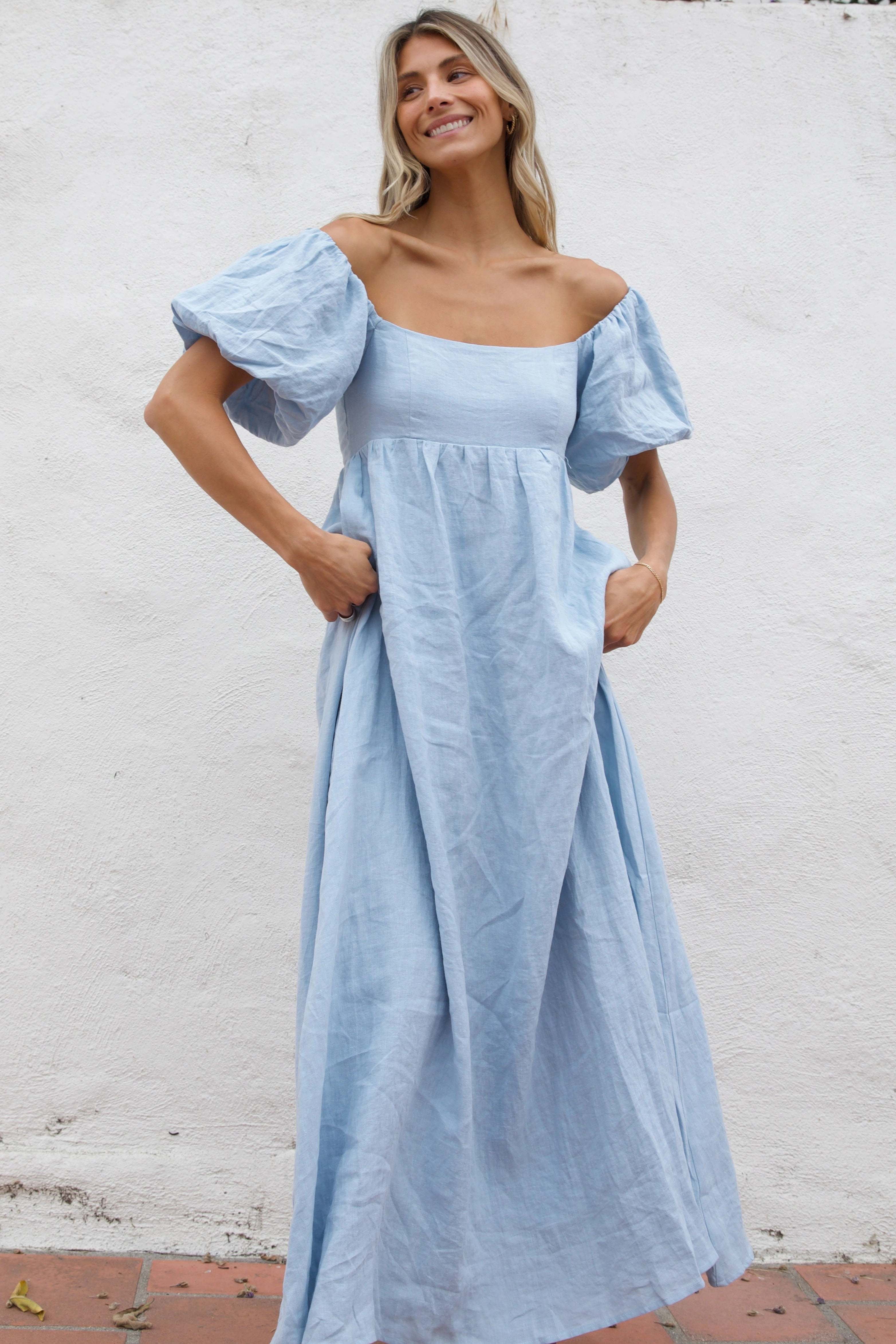 Urban Fit Candace Maxi Dress in Light Blue