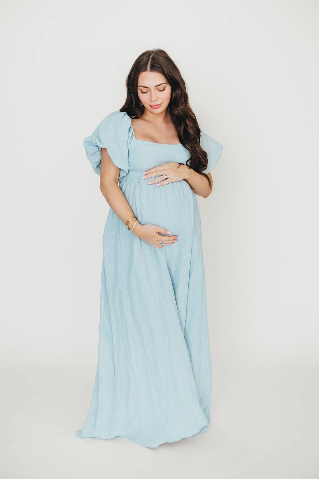 Refined fit Baby-Shower Candace Maxi Dress in Light Blue