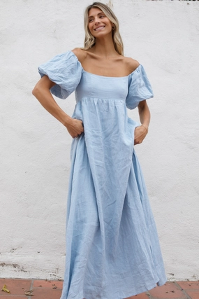 Candace Maxi Dress in Light Blue All Time Fit ReinforcedHem