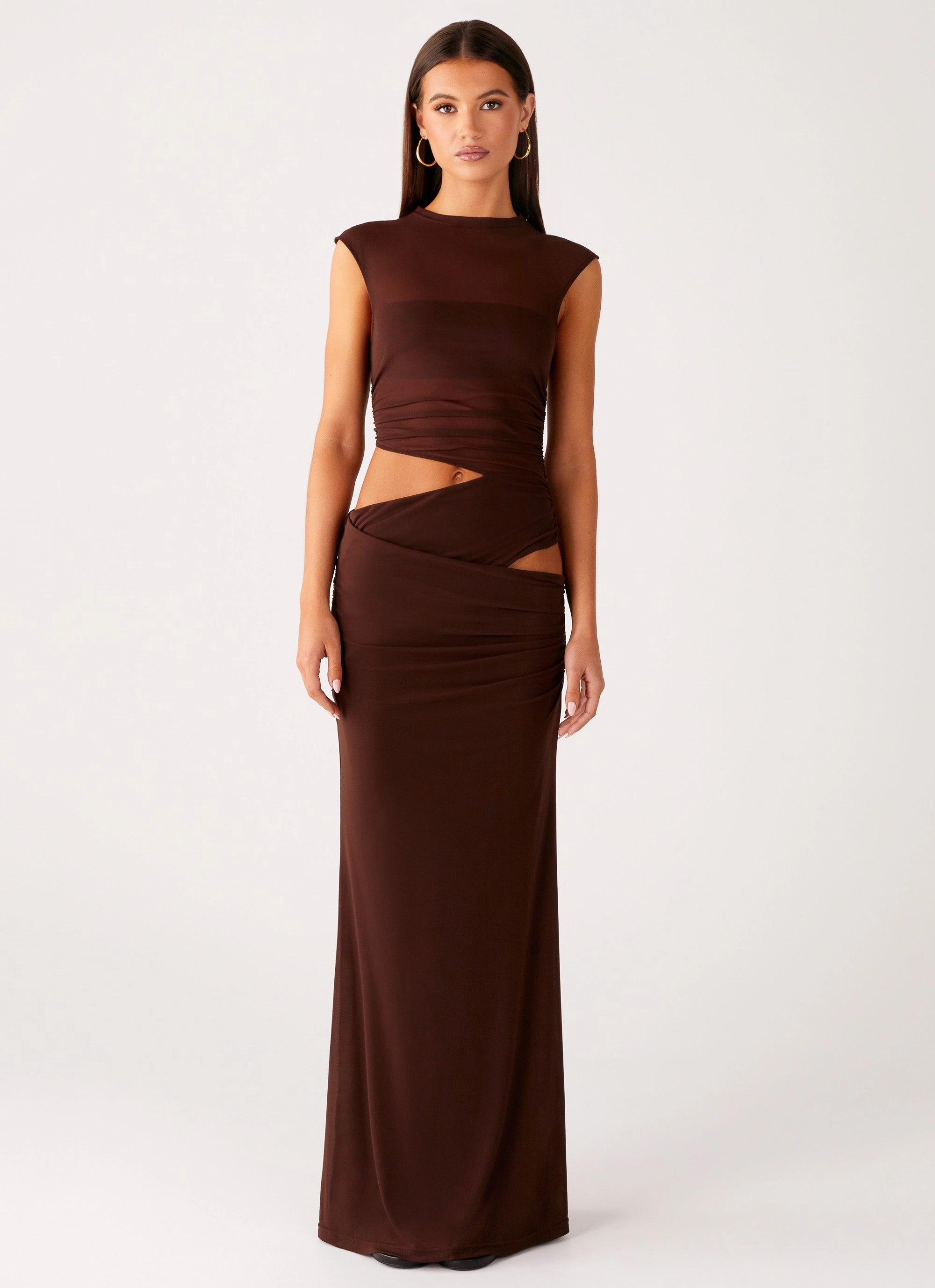 Feminine fit-and-flare silhouette Briony Maxi Dress - Cool Chocolate