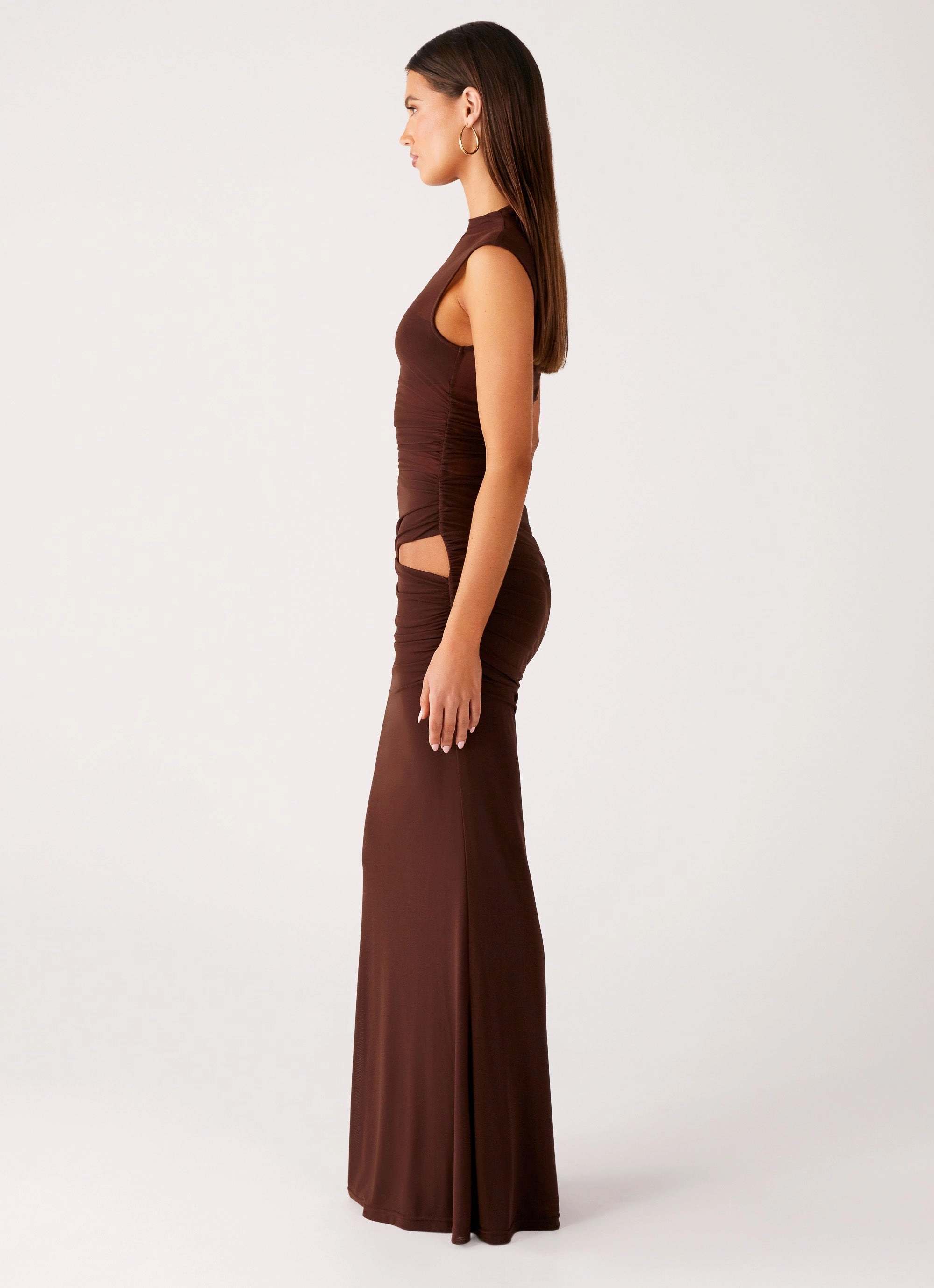 Brunch Outfit Semi Fit Briony Maxi Dress - Cool Chocolate