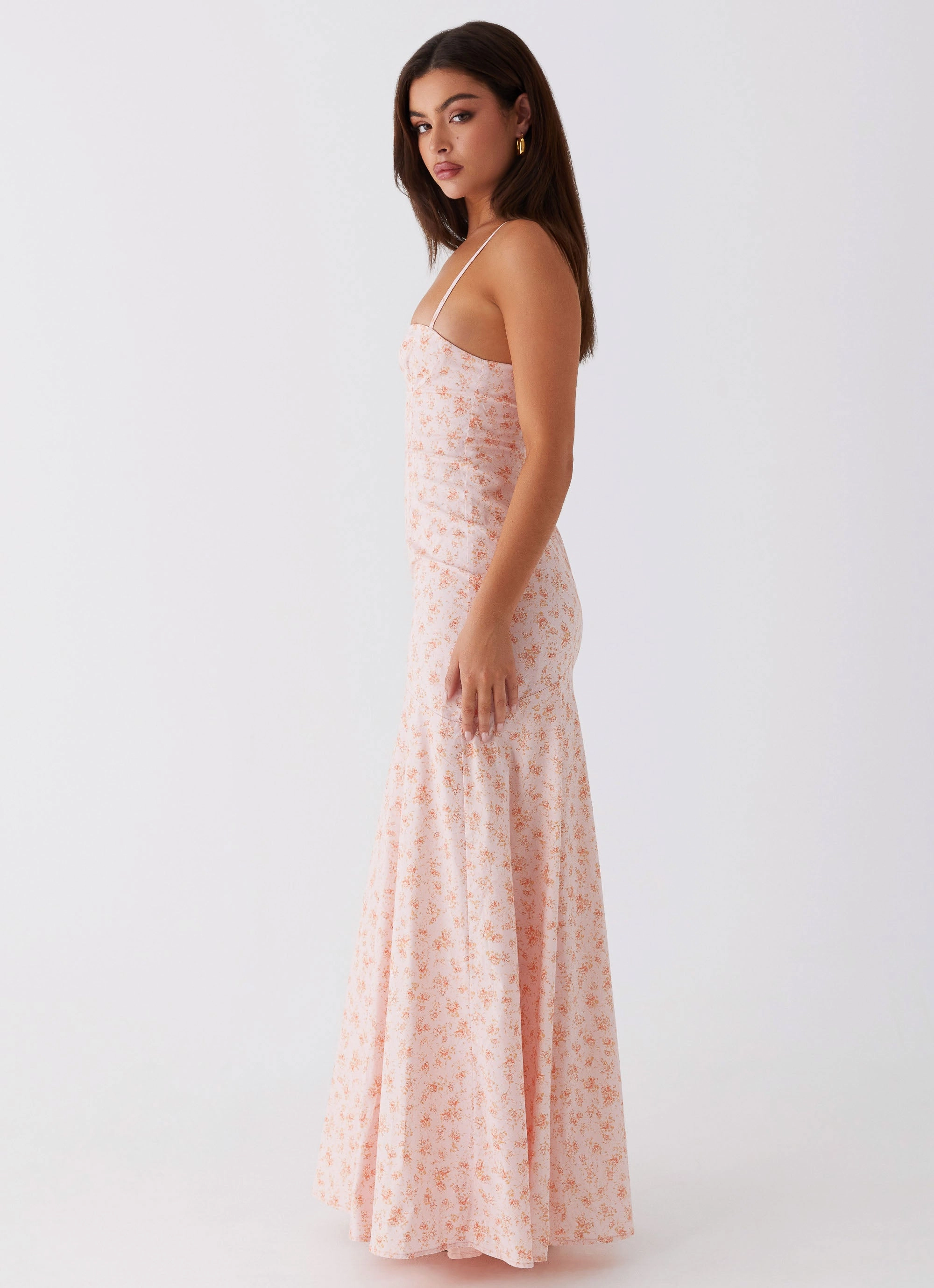 Calm Outfit Britney Maxi Dress - Pink Ditsy Floral