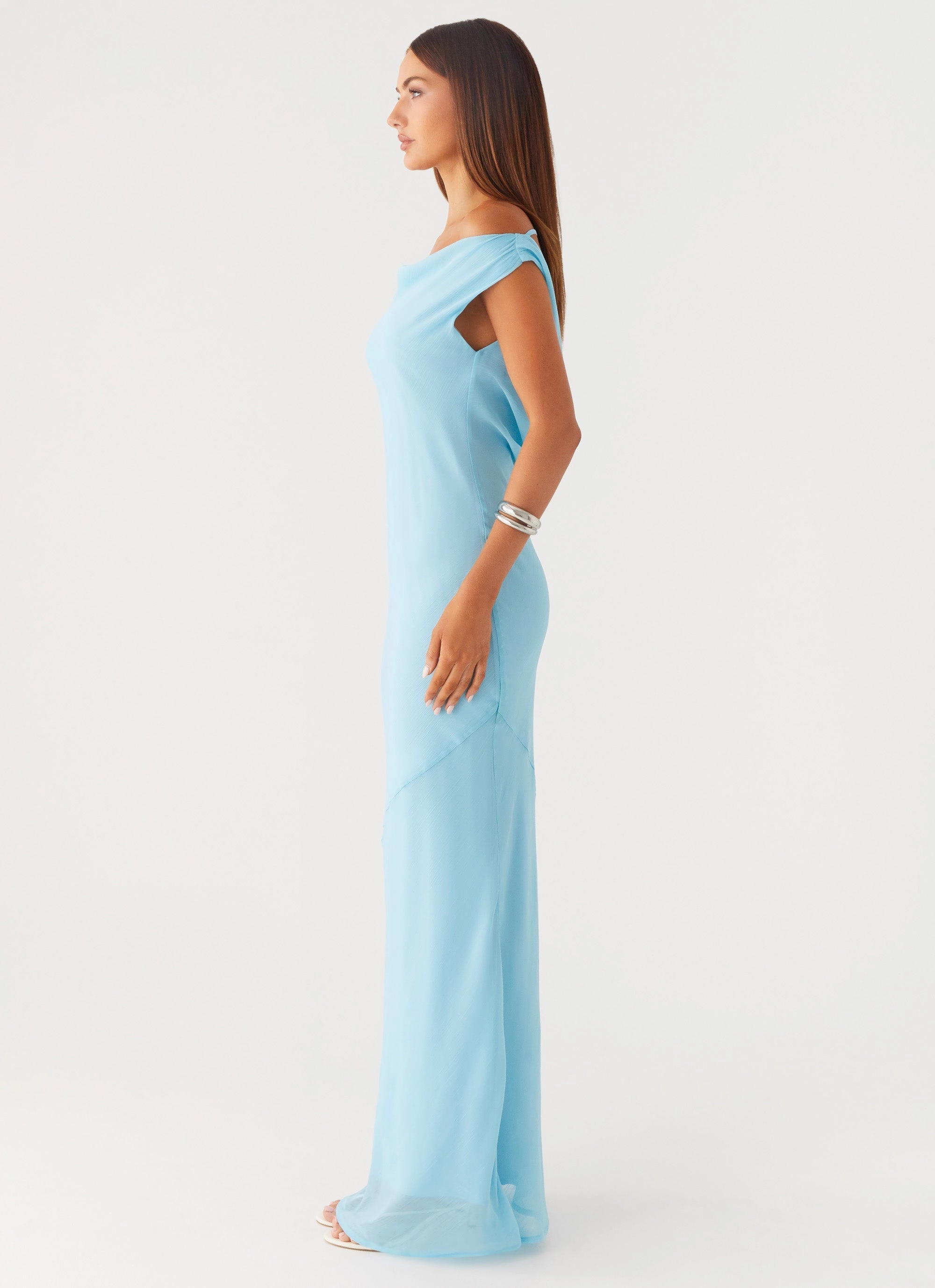 Brittany Chiffon Maxi Dress - Turquoise Style focused