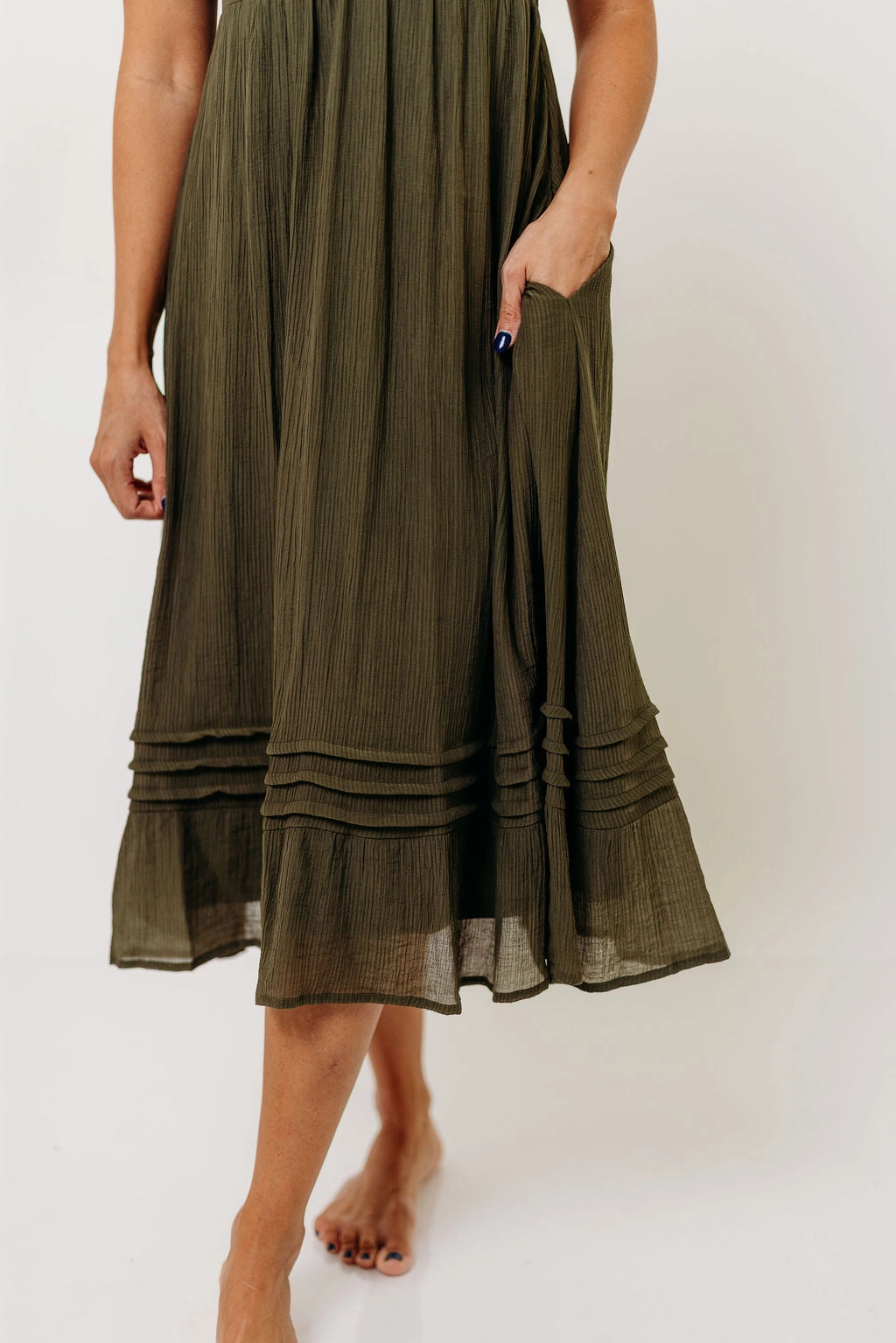 Bronte Midi Dress in Calla Green Tailored Fit