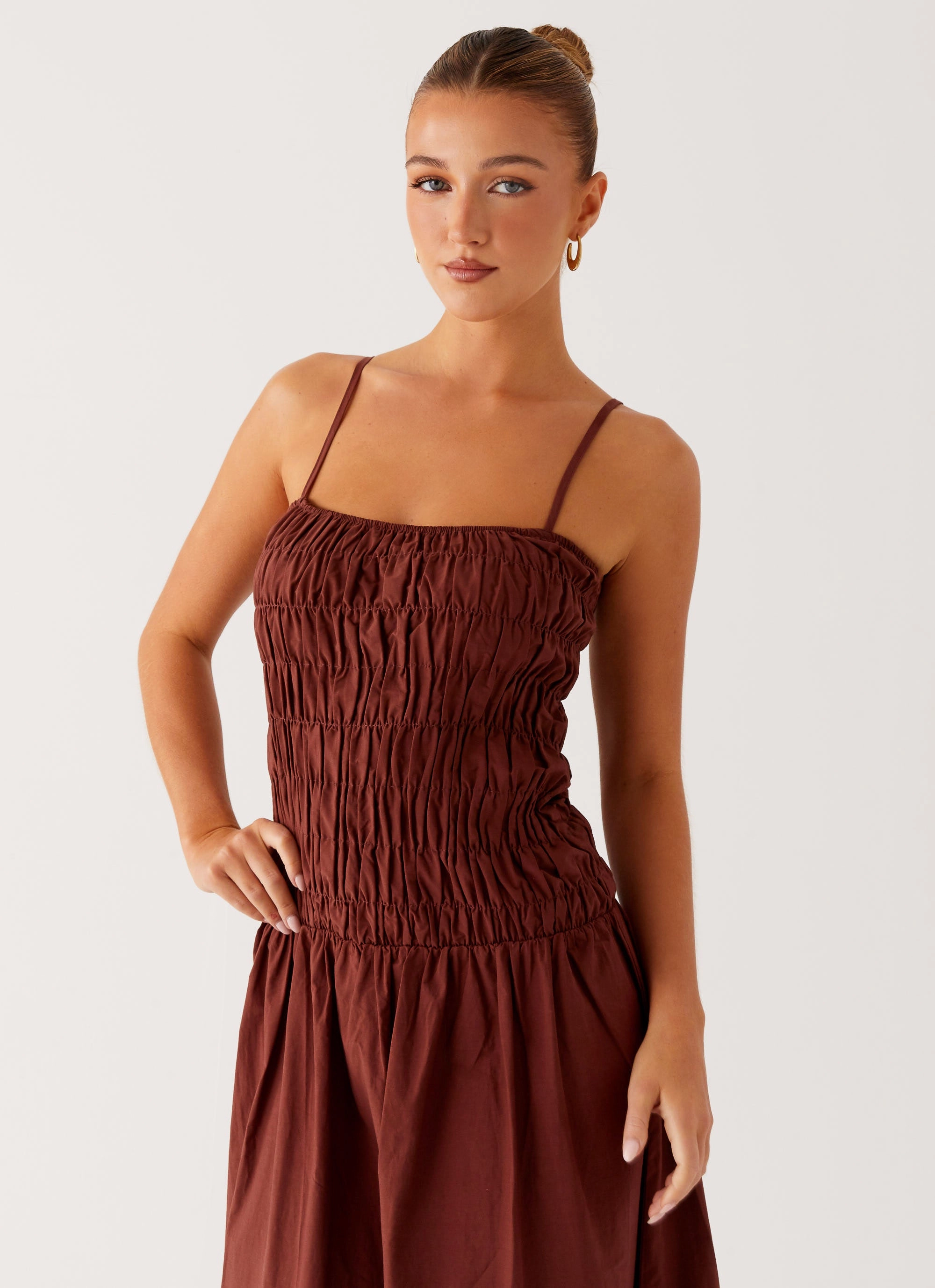Stylish Look Vibrant Spirit Brooke Maxi Dress - Chocolate