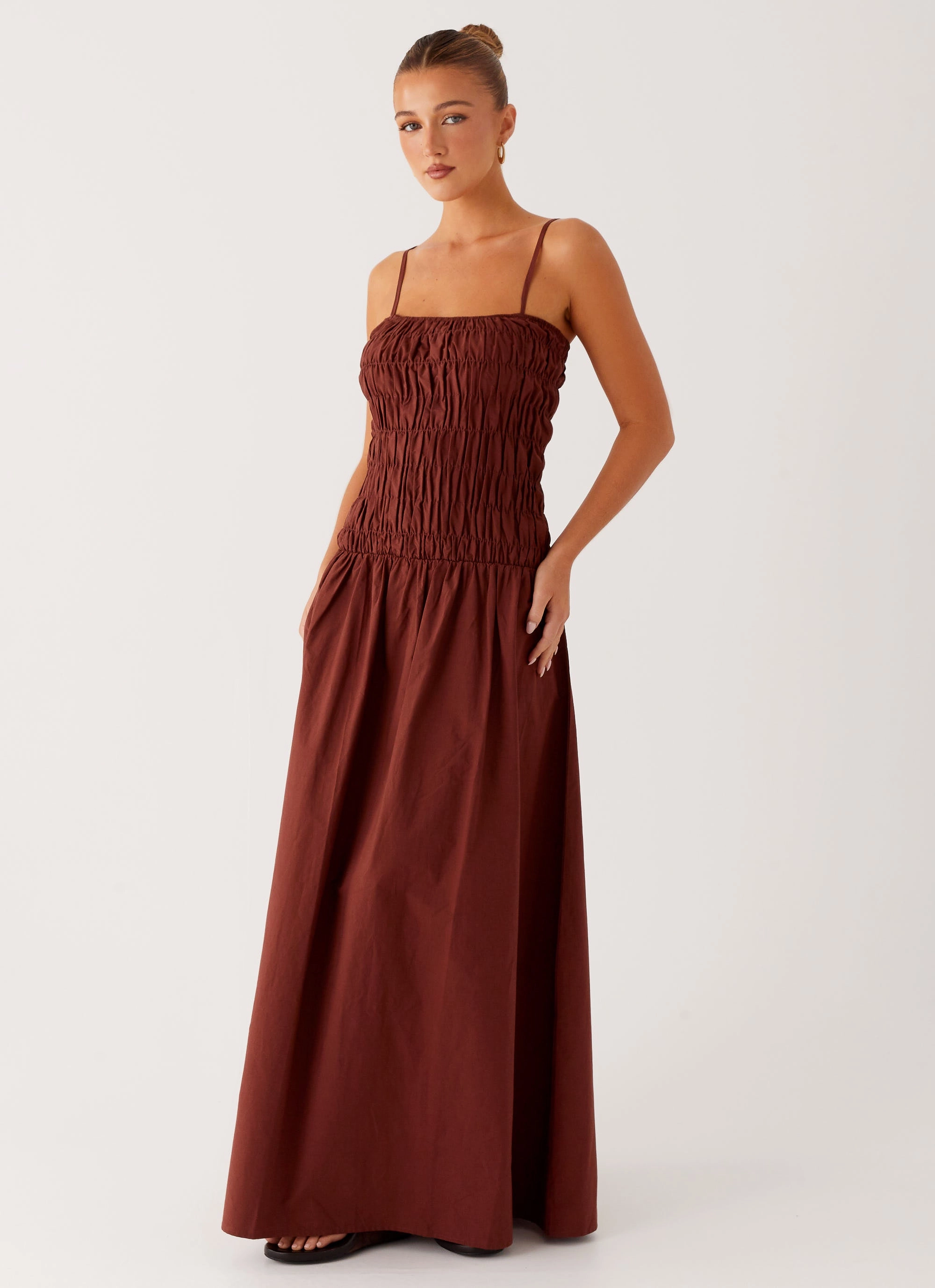 Brooke Maxi Dress - Chocolate Layered-Look