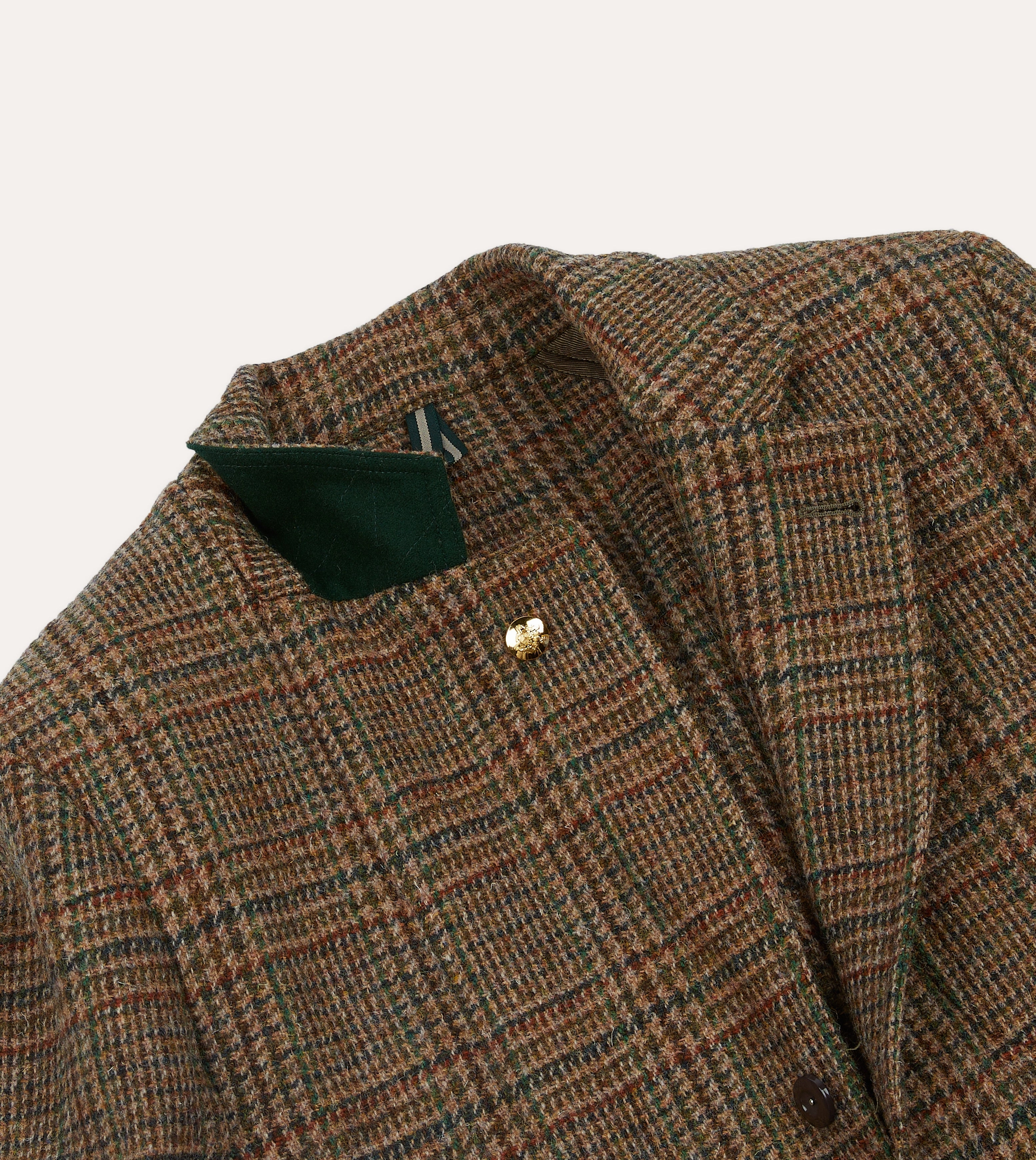 Brown Prince of Wales Check Harris Tweed Games Blazer Mk. VII Adjustable Waist System Business Casual Comfort