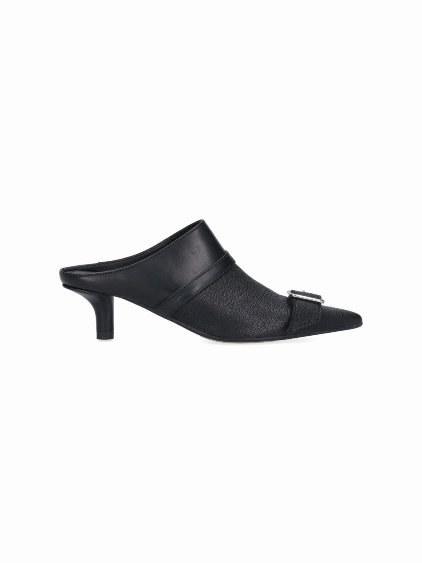 Buckle Mules ?C Black Odorless Comfort support
