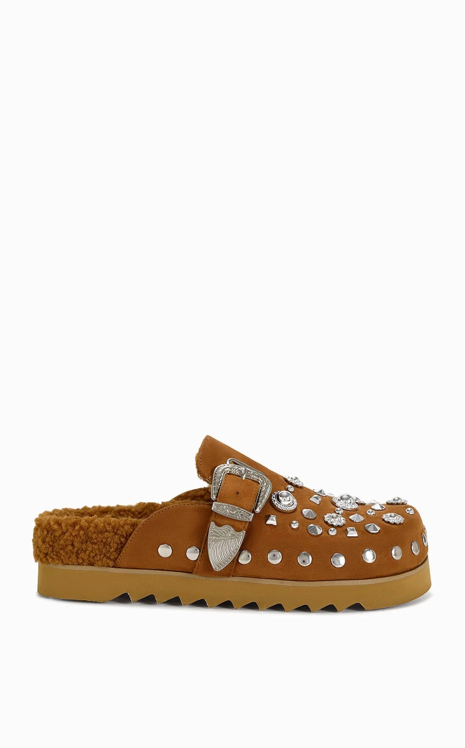 Water-Resistant Slides Easy Slip Fit Women's Chatter Sherpa Lined Clog In Brown