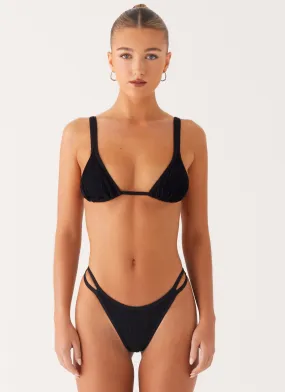 Croatia Bikini Bottoms - Black Water Repellent Finish