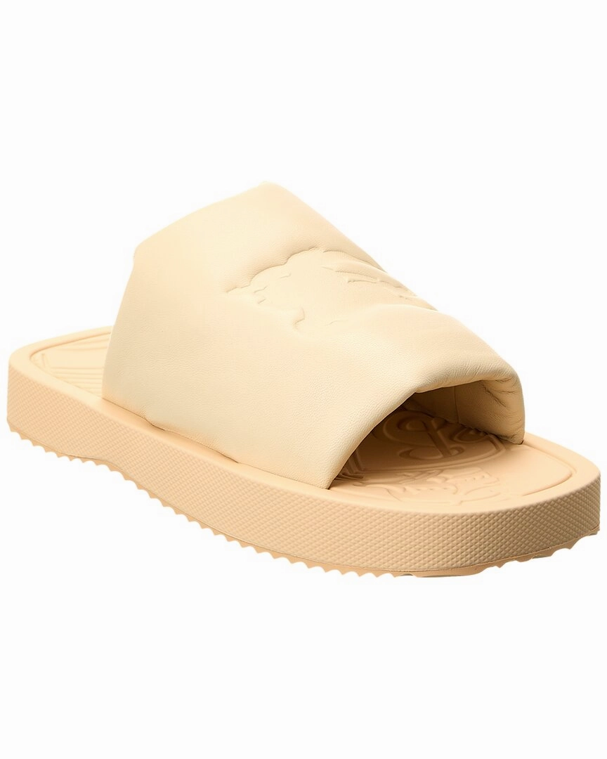 Burberry EKD Slab Leather Slide Comfort Memory Foam