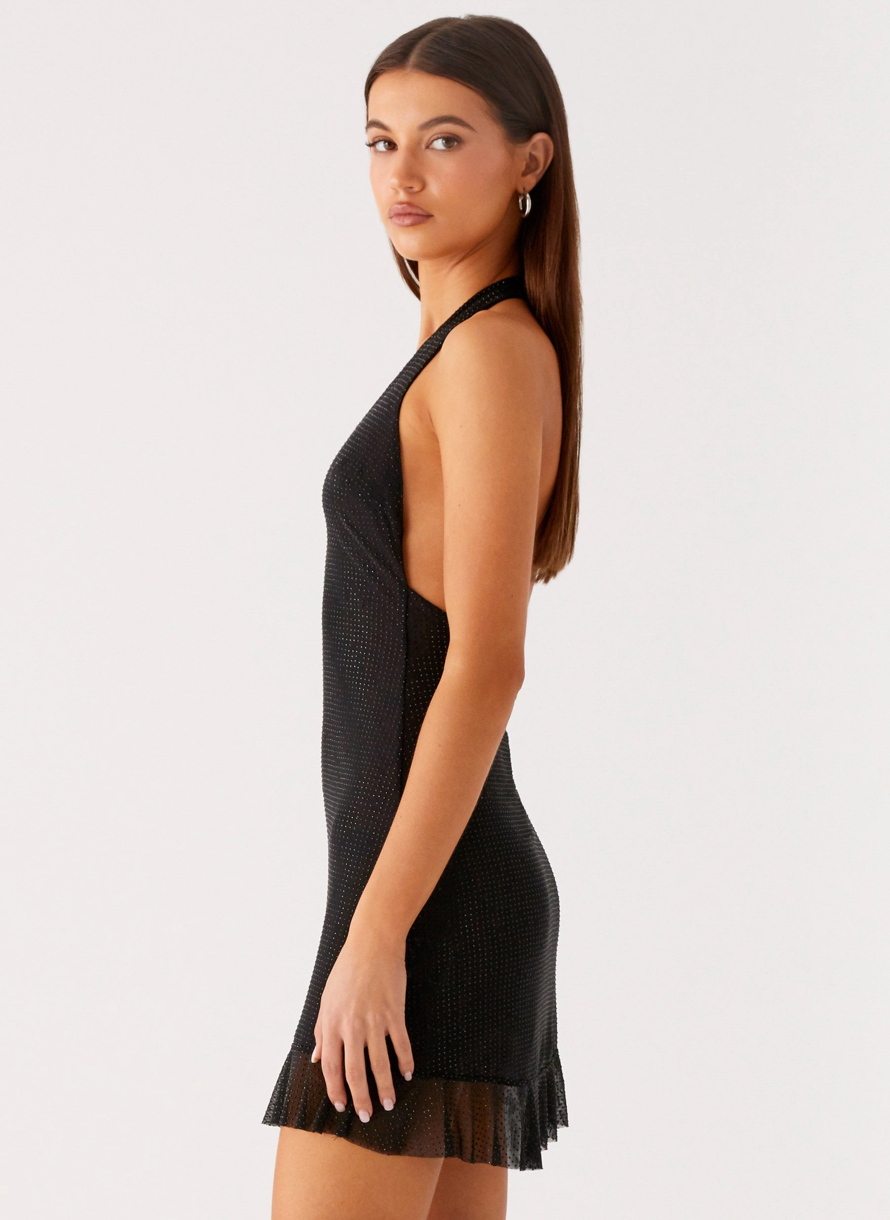 Odrella Sequin Mini Dress - Black Soft Finish