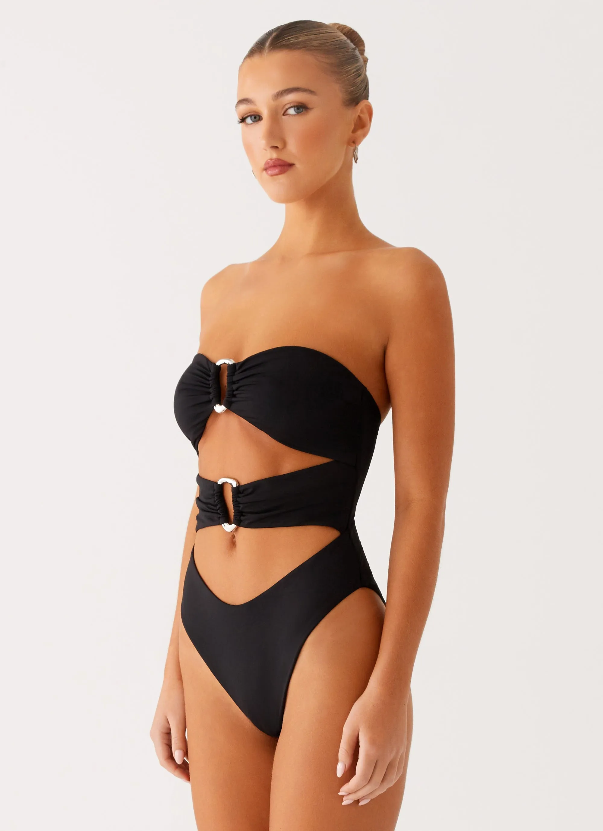Grenada One Piece Swimsuit - Black Tropical Adventure Eco-friendly