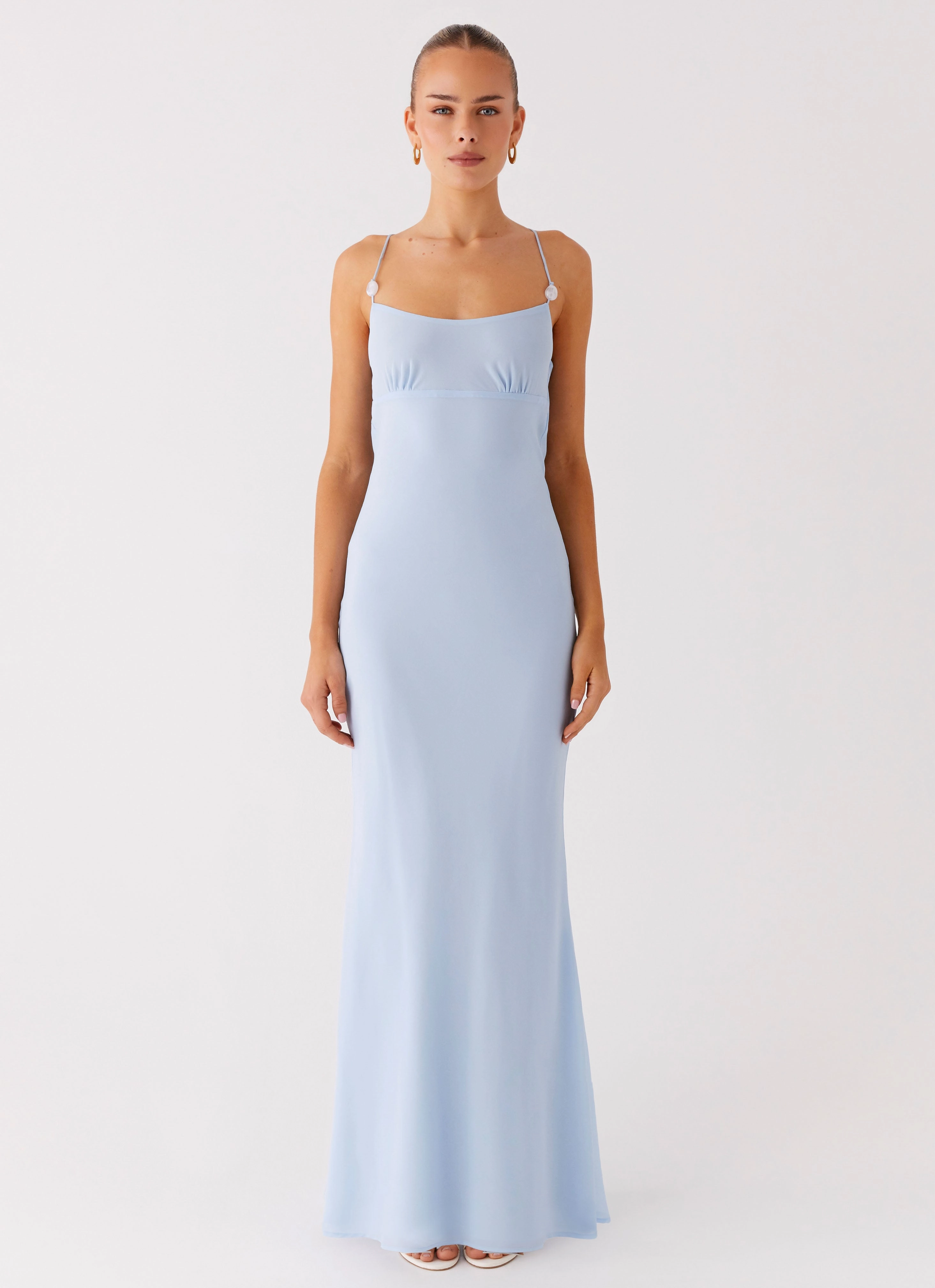 Calm Grace Daily Confidence Cabello Maxi Dress - Pale Blue