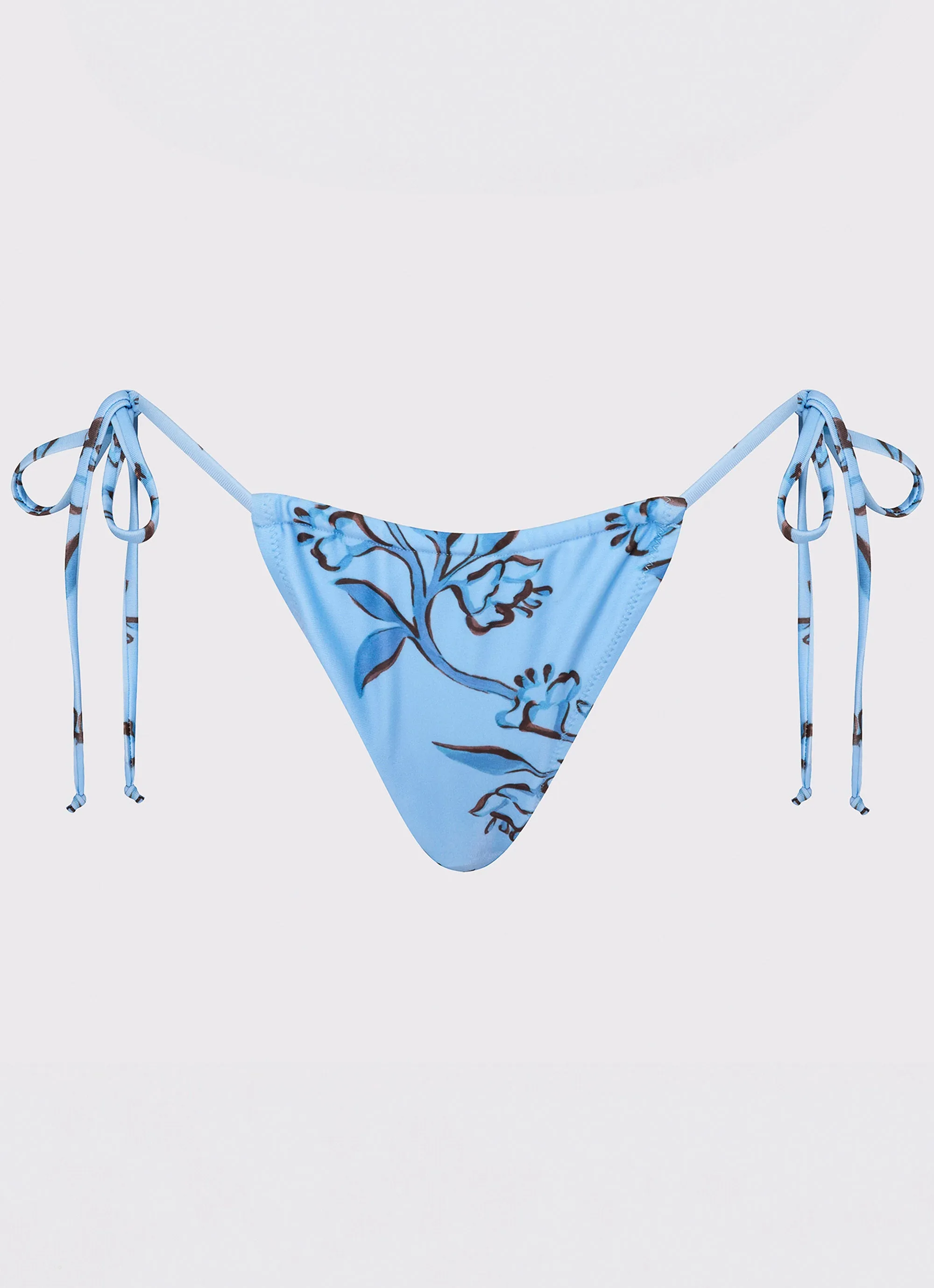 Calista Bikini Bottoms - Blue Floral Print Sunny Vacation