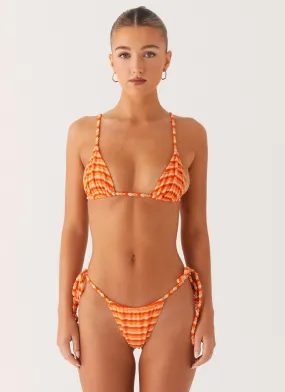 Calista Bikini Bottoms - Orange Stripe Beach Outfit