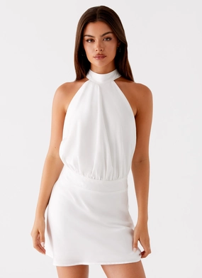 Euro Ease Layered Fit Camera Shy Mini Dress - Ivory